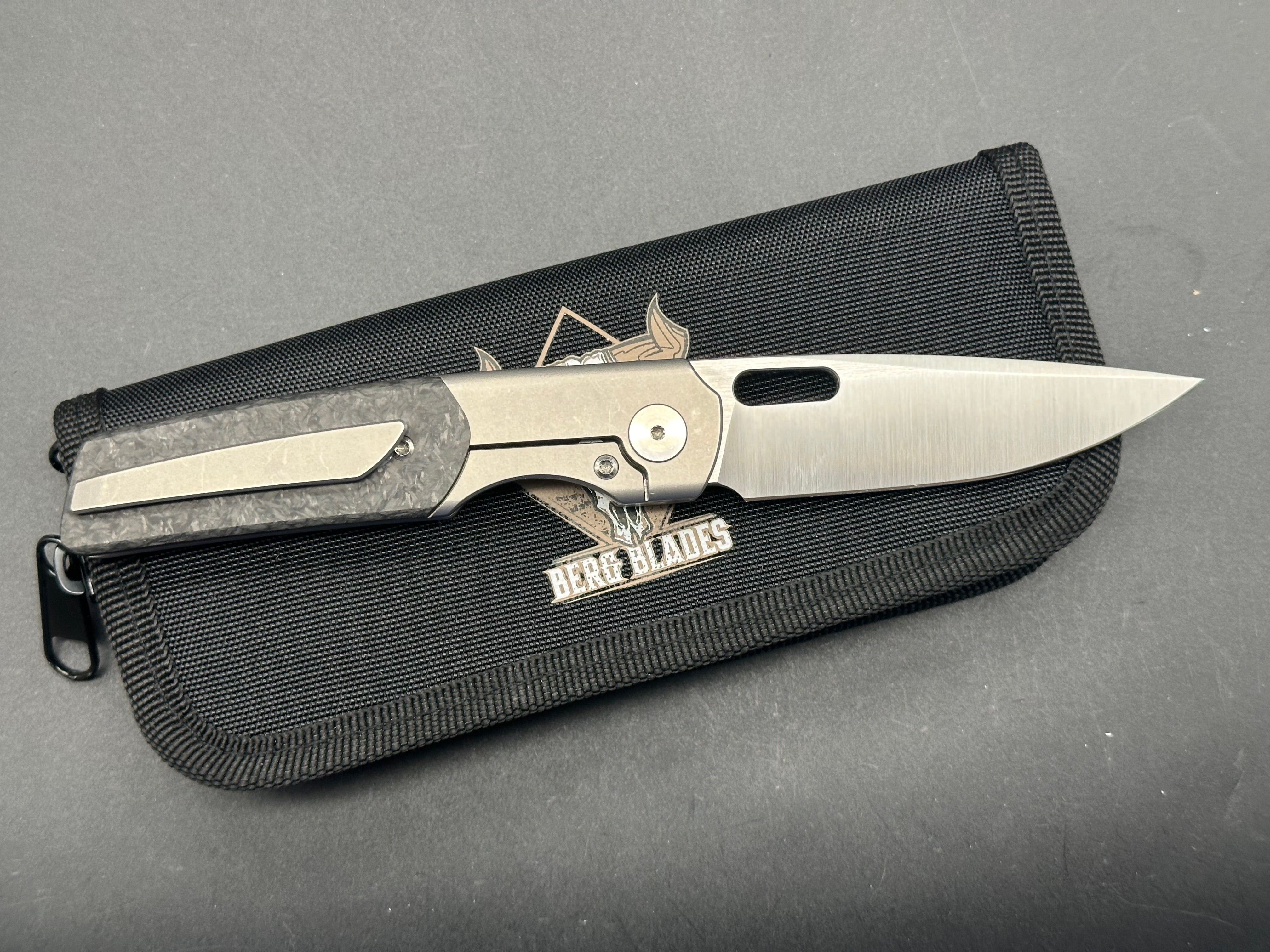Berg Blades Sweeney Titanium & Carbon Fiber Handle Folding Knife with 20CV Steel Blade - EDC, Outdoor Camping, Hunting & Survival Gear