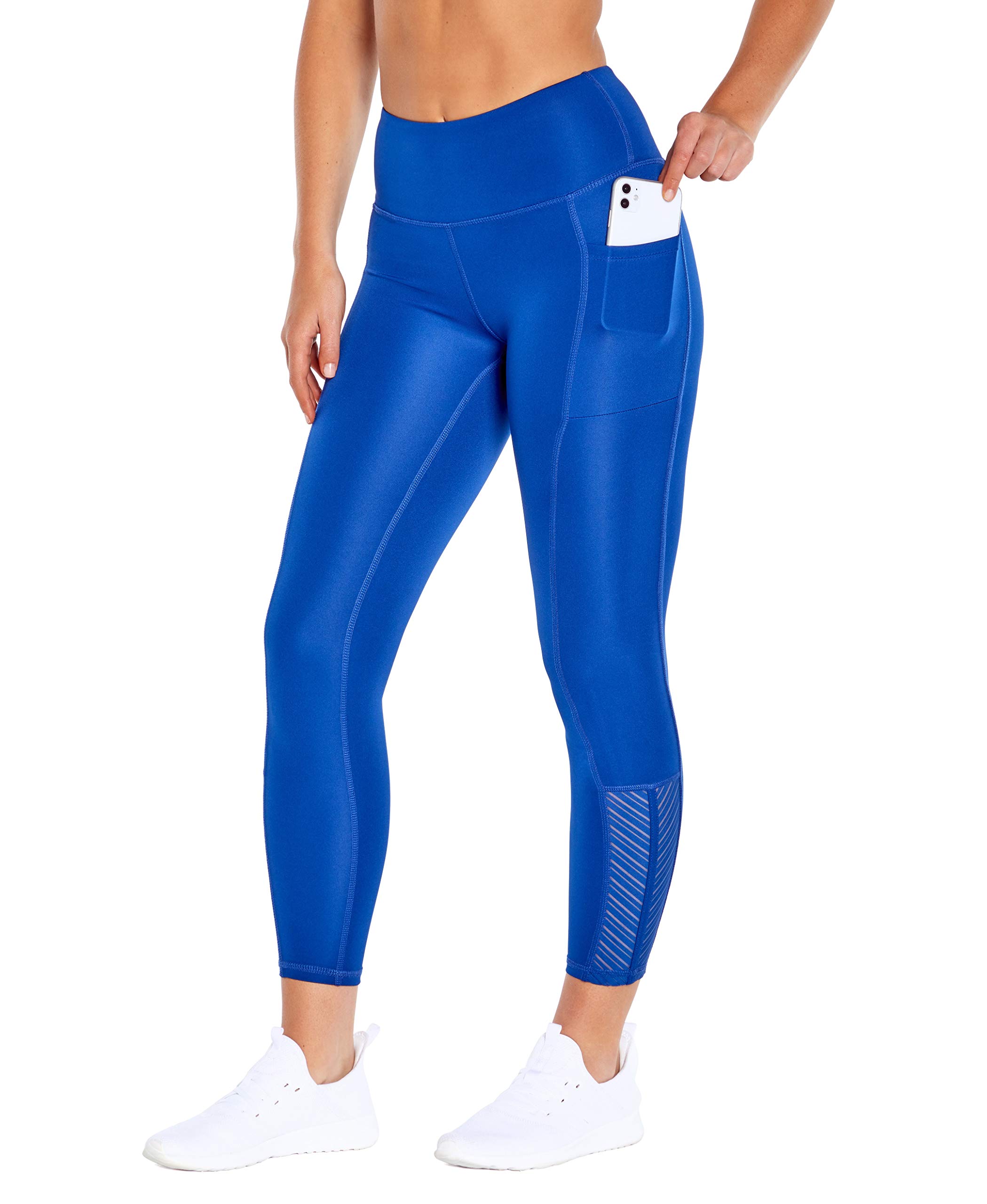 Bally Total Fitness Women's High Waist Ankle Pocket Leggings - Yoga, Running, Gym & Everyday Wear