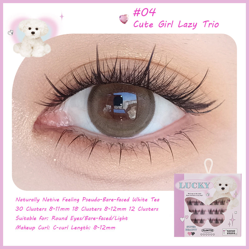 FLORTTE Self Adhesive Clustered False Eyelashes - Natural Looking Volume Lashes for Everyday Wear & Special Occasions