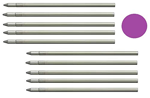 10 Pack Purple Medium Point Ballpoint Pen Refills - Compatible with PenAgain Pens - Bulk Office & School Supplies for Smooth Writing & Note-Taking