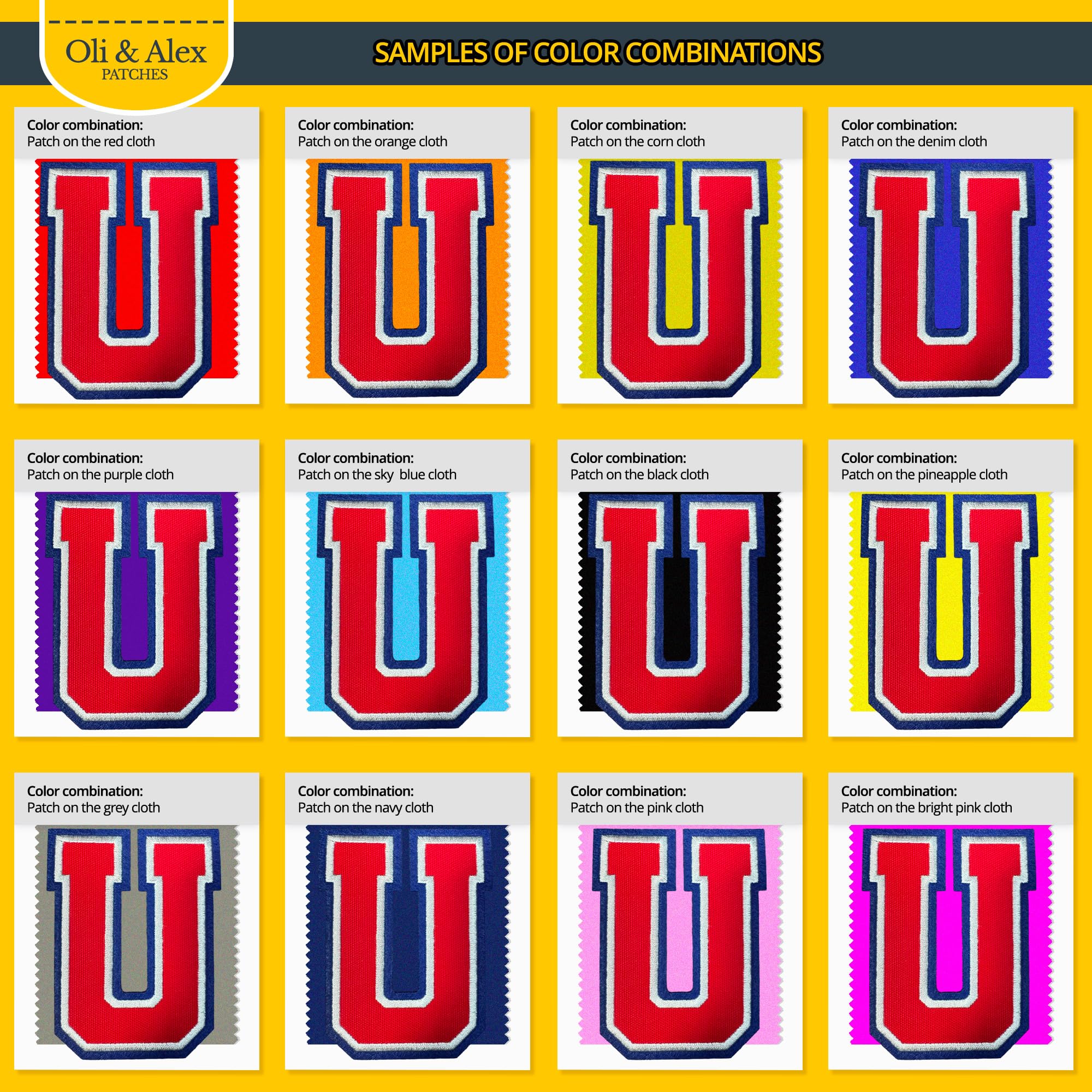 Premium Iron On Letters Patches - High Quality Embroidered Alphabet Appliques for Clothing (4.5 Inch) - Varsity Style Sew-On Patches for Jackets, Jeans & Denim - Perfect for DIY Fashion, School Spirit & Customizing Outfits (Red)