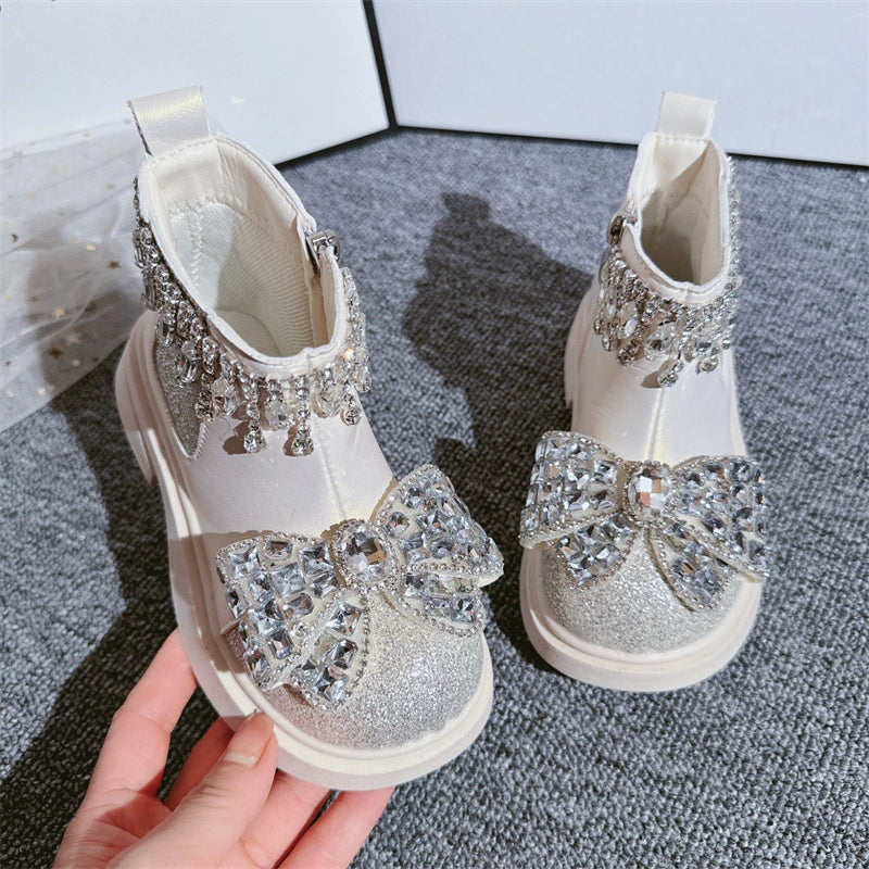 Adorable Winter Boots for Baby Girls - Princess Style Leather Boots for Cold Weather - Perfect for Outdoor Play & Holiday Outfits