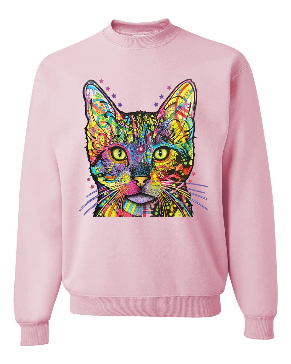 Dean Russo Art Colorful Cat Sweatshirt - Unisex Crewneck for Cat Lovers, Cat Mom & Dad - Perfect Gift for Pet Owners & Animal Lovers