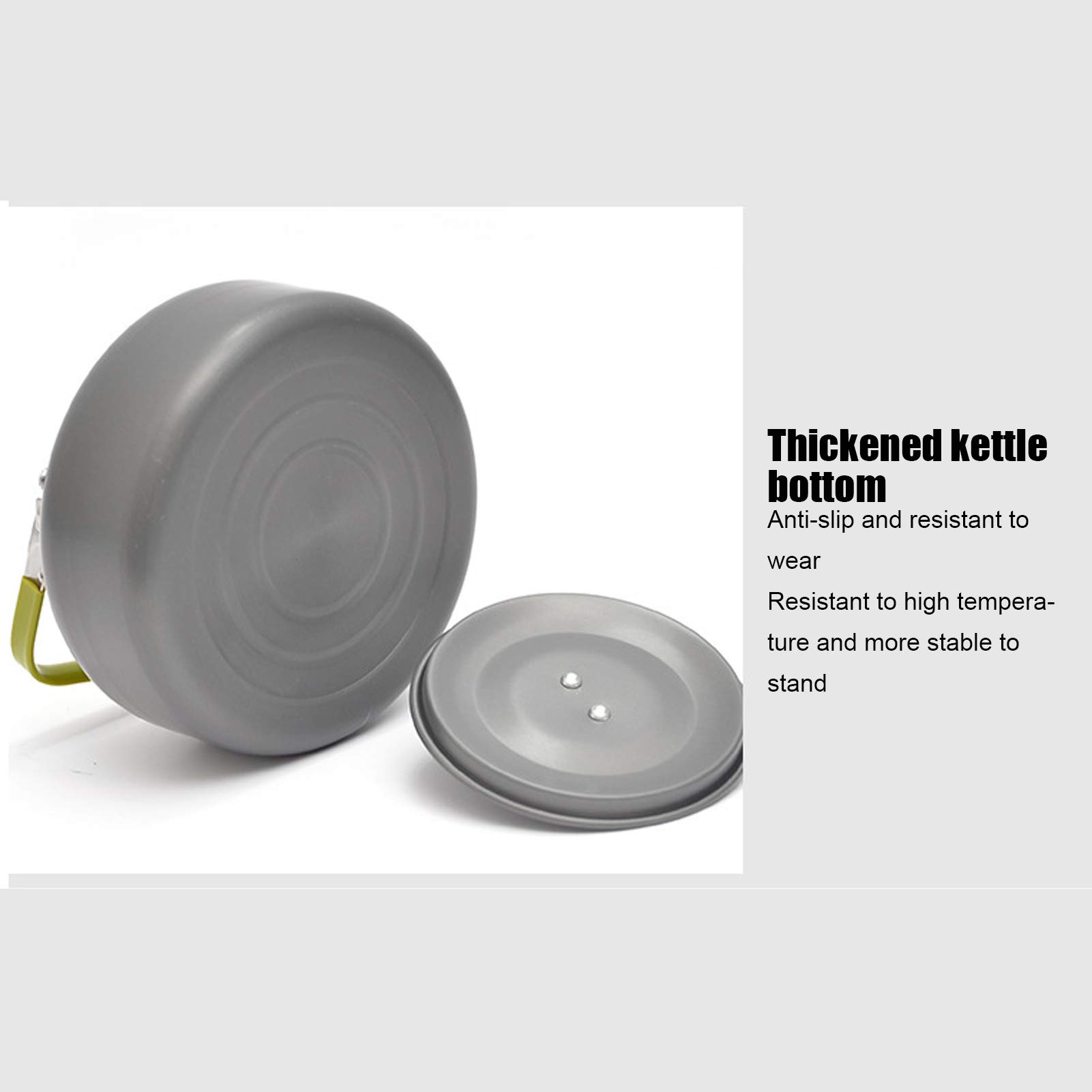1.2L Aluminum Alloy Portable Camping Kettle - Lightweight Stovetop & BBQ Water Pot with Carry Bag for Hiking, Backpacking & Outdoor Adventures