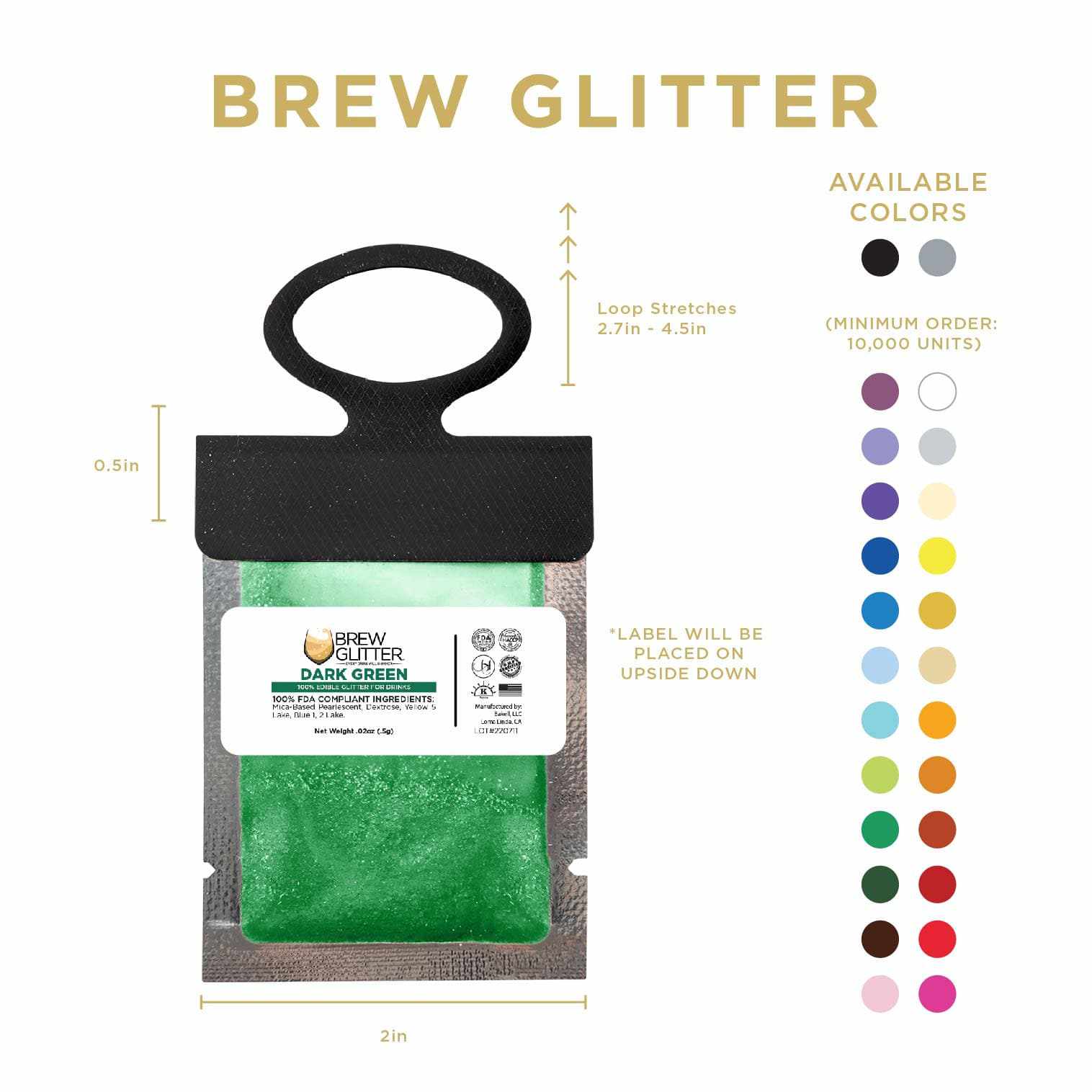 Premium Dark Green Brew Glitter® Necker Scarf - Bulk Wholesale for Coffee Shops, Bars & Breweries - Perfect for Staff Uniforms & Branding Accessories