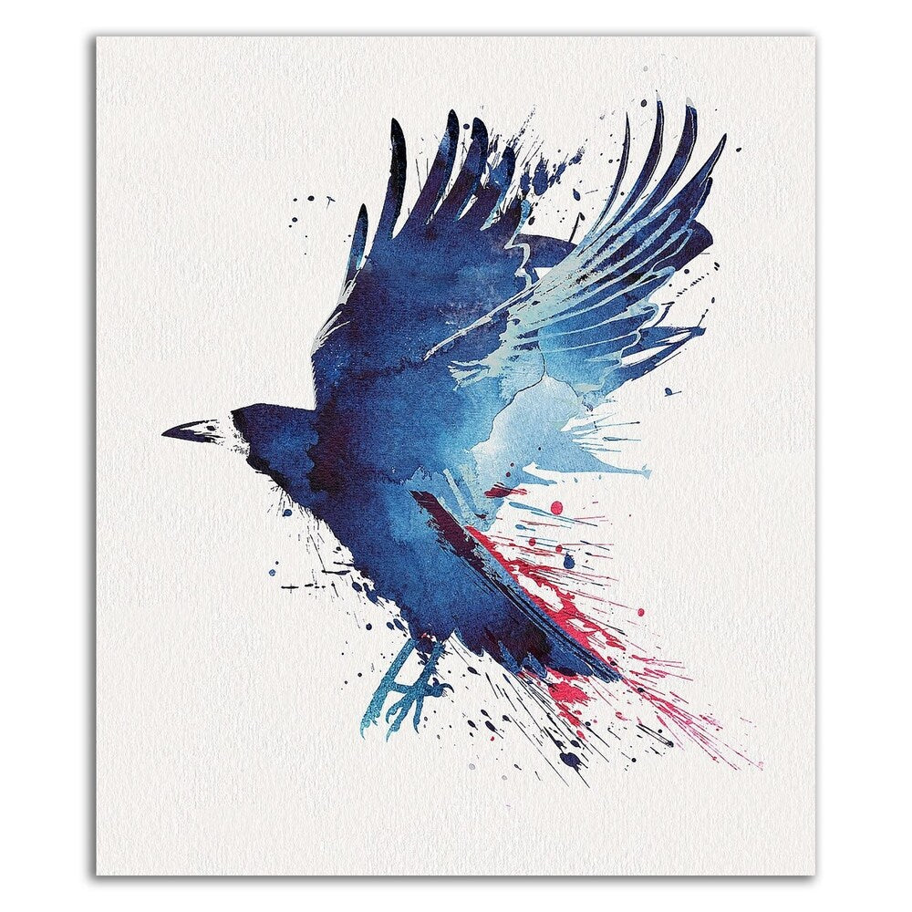 Bloody Crow by Robert Farkas - Premium Canvas Wall Art Print - Ready to Hang - Perfect for Living Room, Bedroom & Office Decor