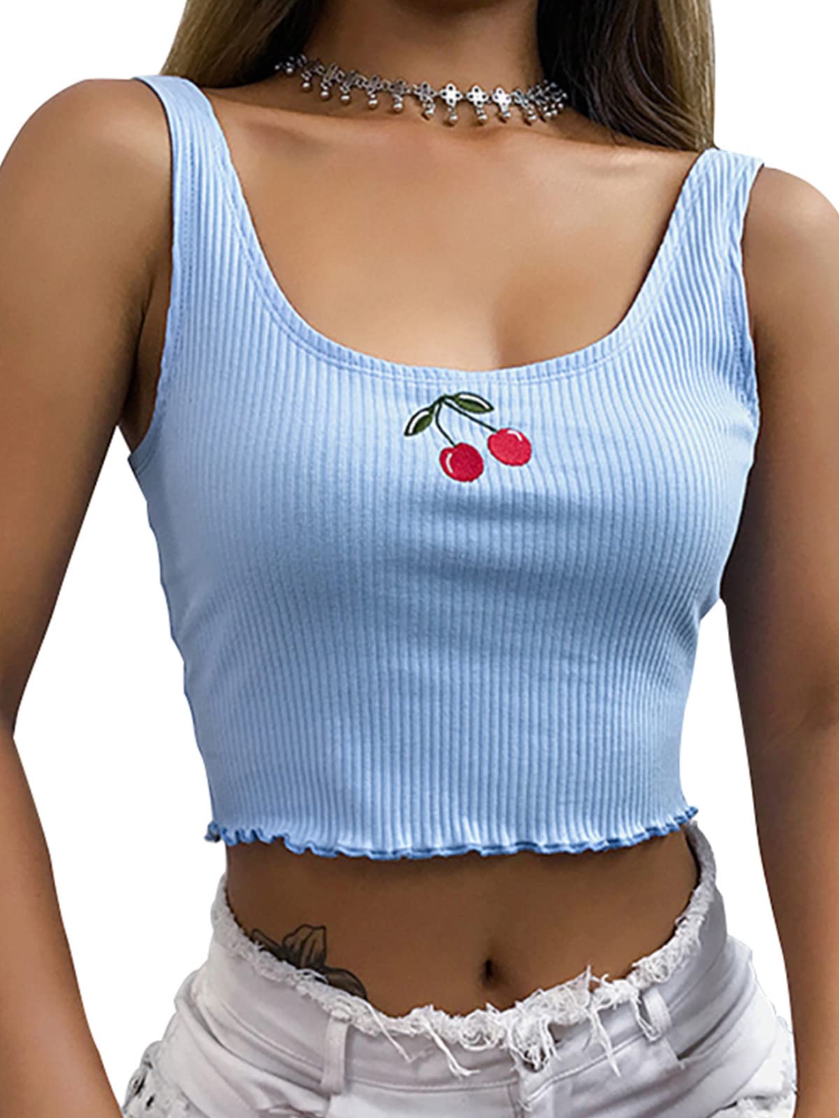 SansoiSan Women's Sleeveless Tank Tops - Cute Basic Camisole Vest Tops for Ladies | Perfect for Summer, Yoga, Gym & Casual Wear