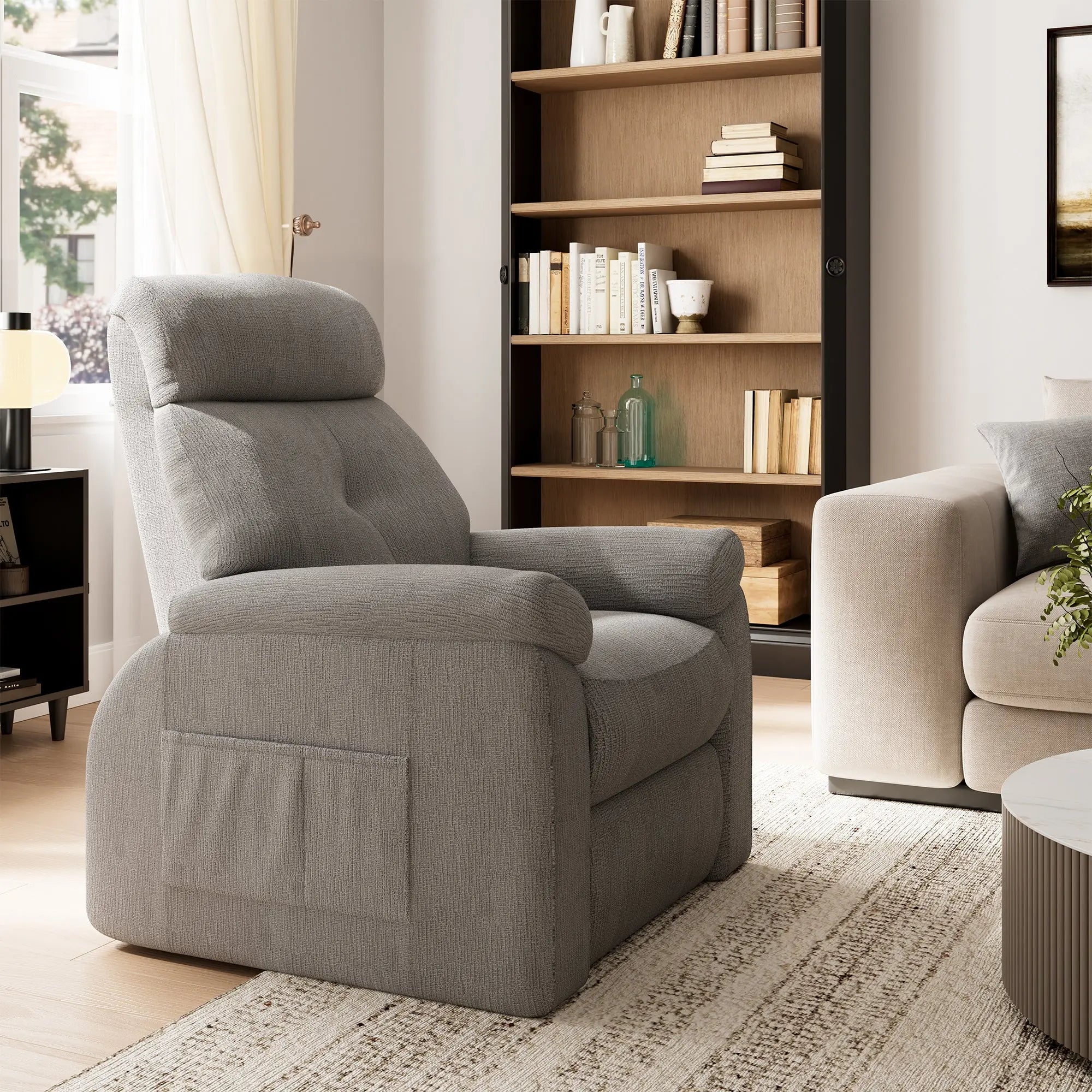Henry Armrest Power Recliner Chair - Super Zero Gravity Massage Lounge Chair for Living Room, Bedroom & Home Theater Relaxation
