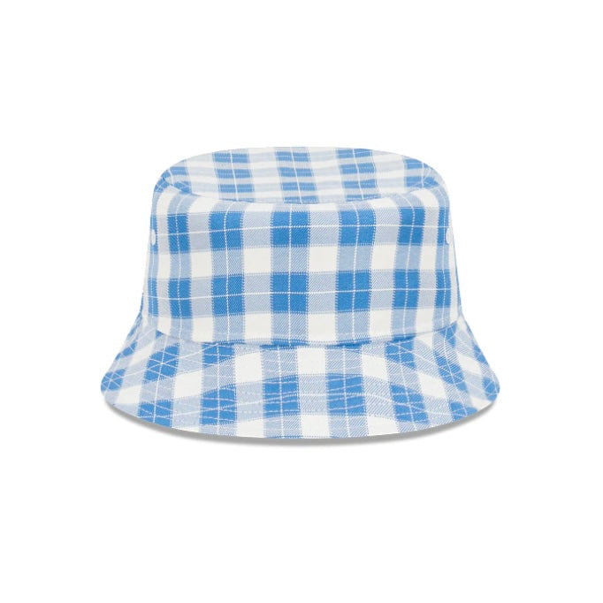New Era New York Yankees Plaid Blue White Bucket Hat for Men & Women - Stylish Baseball Cap for Outdoor Sports, Beach & Summer Fashion