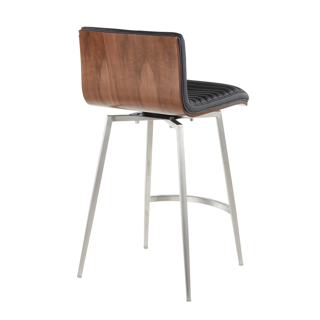 Modern Mason Swivel Counter Stools Set of 2 - 360° Rotating Bar Stools with Adjustable Height for Kitchen Island, Breakfast Bar & Home Decor - Comfortable PU Leather Seat & Sturdy Metal Base