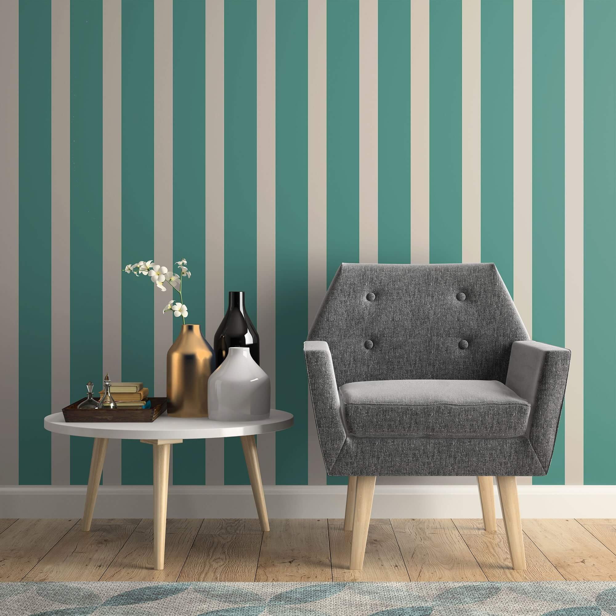 Green and Grey Vertical Peel and Stick Removable Wallpaper - 20.2