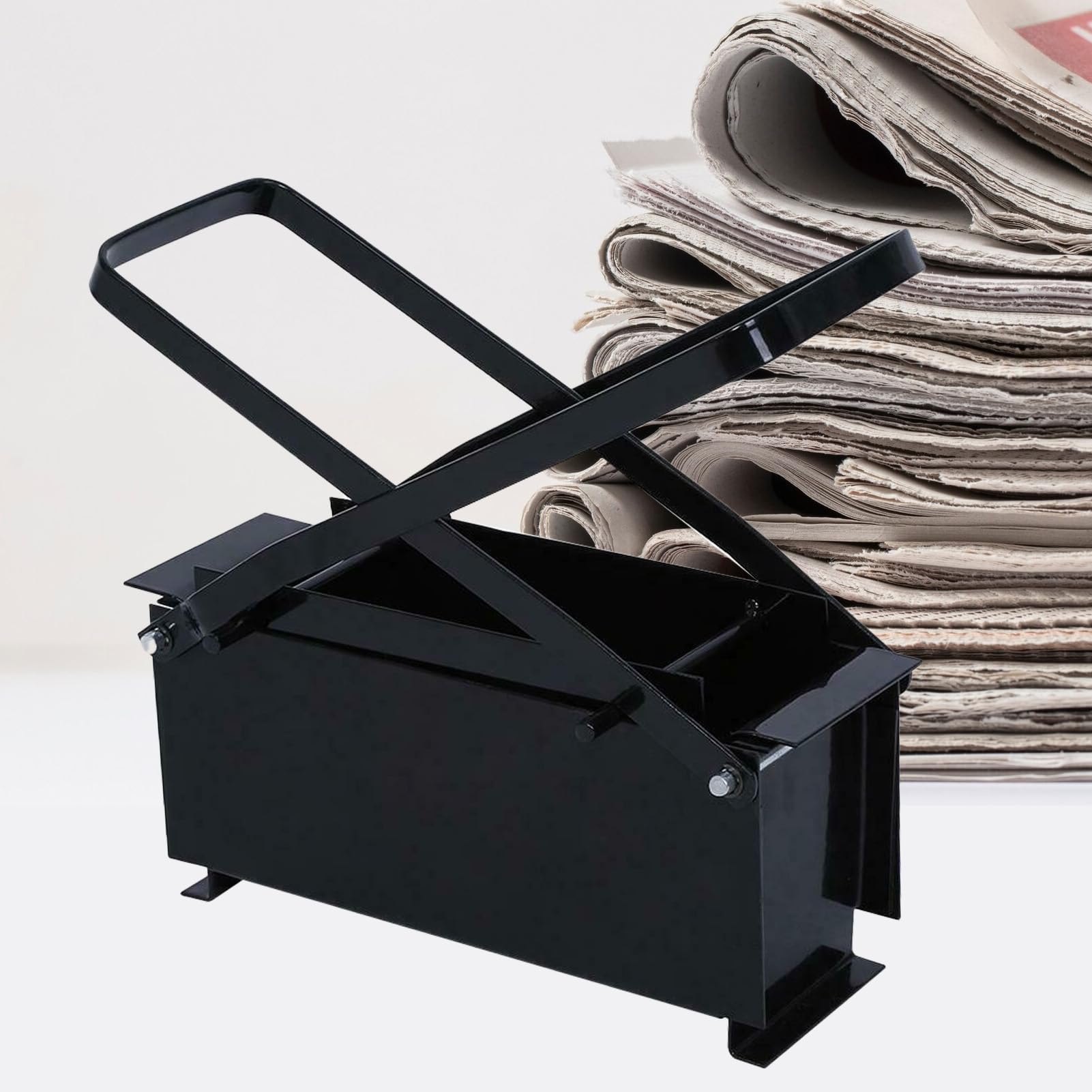 Durable Iron Paper Log Maker - Newspaper Clumping Press & Briquette Maker for DIY Paper Bricks - Efficient Heating Solution for Fire Stove & Home Use - Perfect for Camping, Fireplaces & Emergency Heating