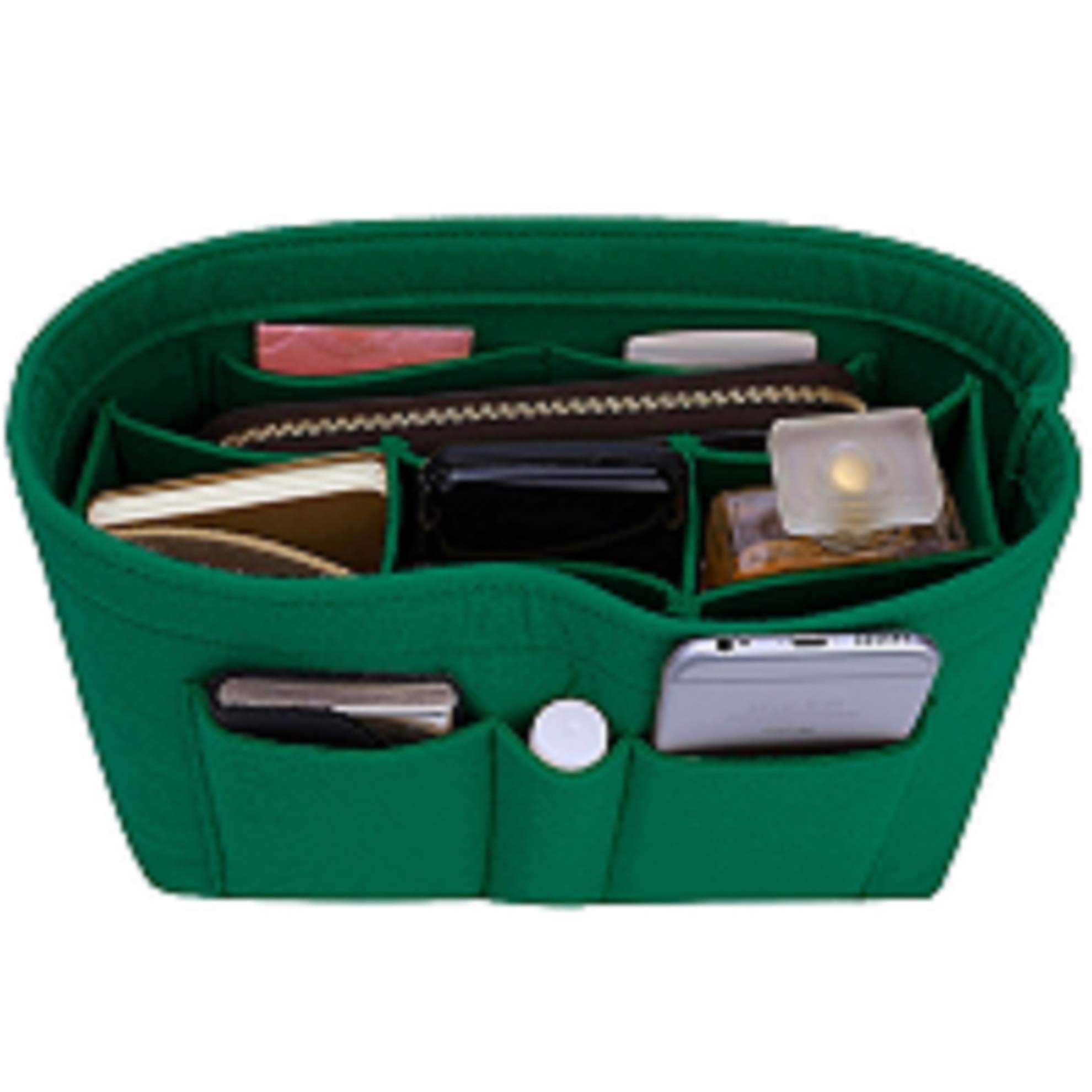 Premium Felt Purse Organizer Insert for Handbags - 13 Colors & 6 Sizes (X-Large, Green) - Perfect for Tote Bags, Travel & Everyday Organization