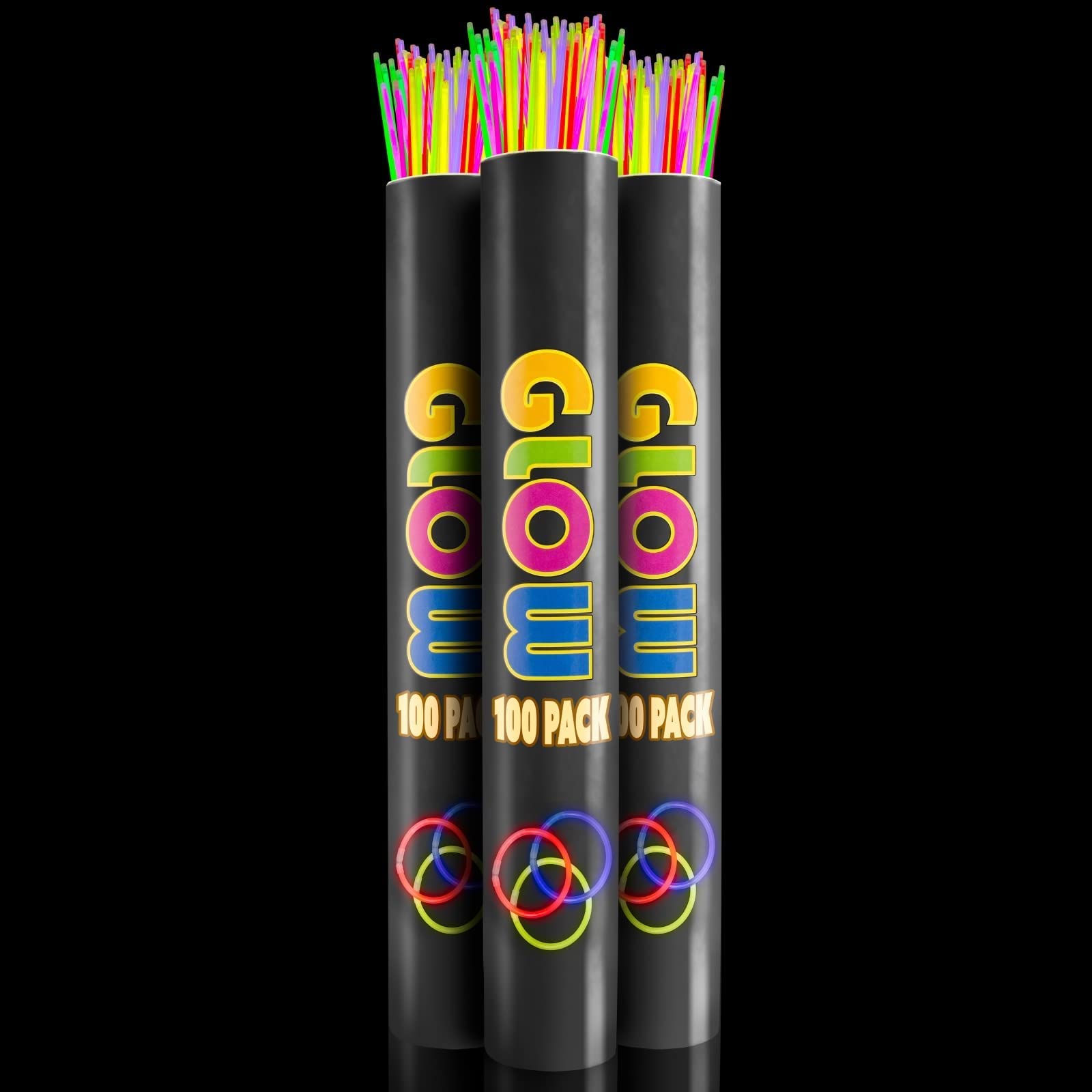 Halloween Glow Sticks Necklaces - 22 Inch Party Supplies for Dark Decor