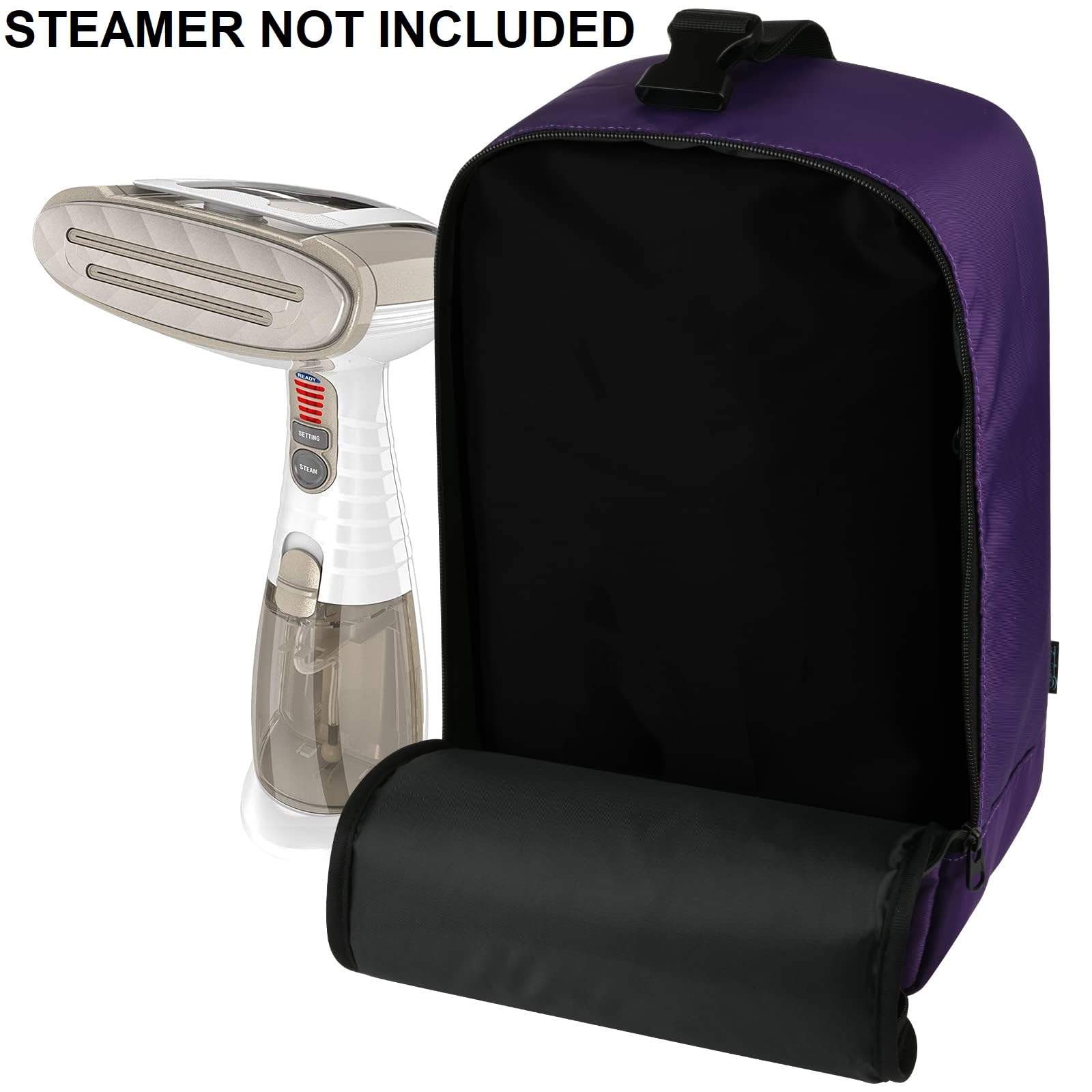 Beautyflier Portable Travel Steamer Bag for Conair Clothes Steamer - Compact Storage Case with Hanging Strap & Organizer Pockets - Ideal for Business Trips, Vacations & Home Use (Purple)
