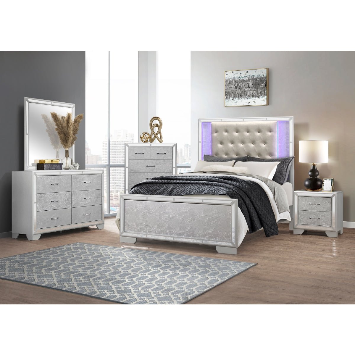 Aveline Queen Size Bed Frame - Modern Upholstered Platform Bed with Wooden Slats - Perfect for Master Bedroom, Guest Room & Apartment