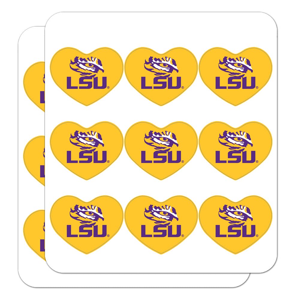 LSU Tiger Eye Yellow Heart Shaped Planner Stickers - Scrapbook, Calendar & Craft Decoration for Bullet Journals, DIY Projects and School Supplies
