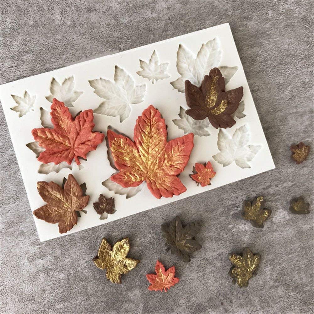 UG LAND INDIA 1PC Maple Leaf Silicone Mold - DIY 3D Plant Mold for Ice Cubes, Candy, Fondant, Chocolates, Soap, Cake, Mousse, Jelly & Candle Decor - Perfect for Fall Baking, Holiday Treats and Craft Projects