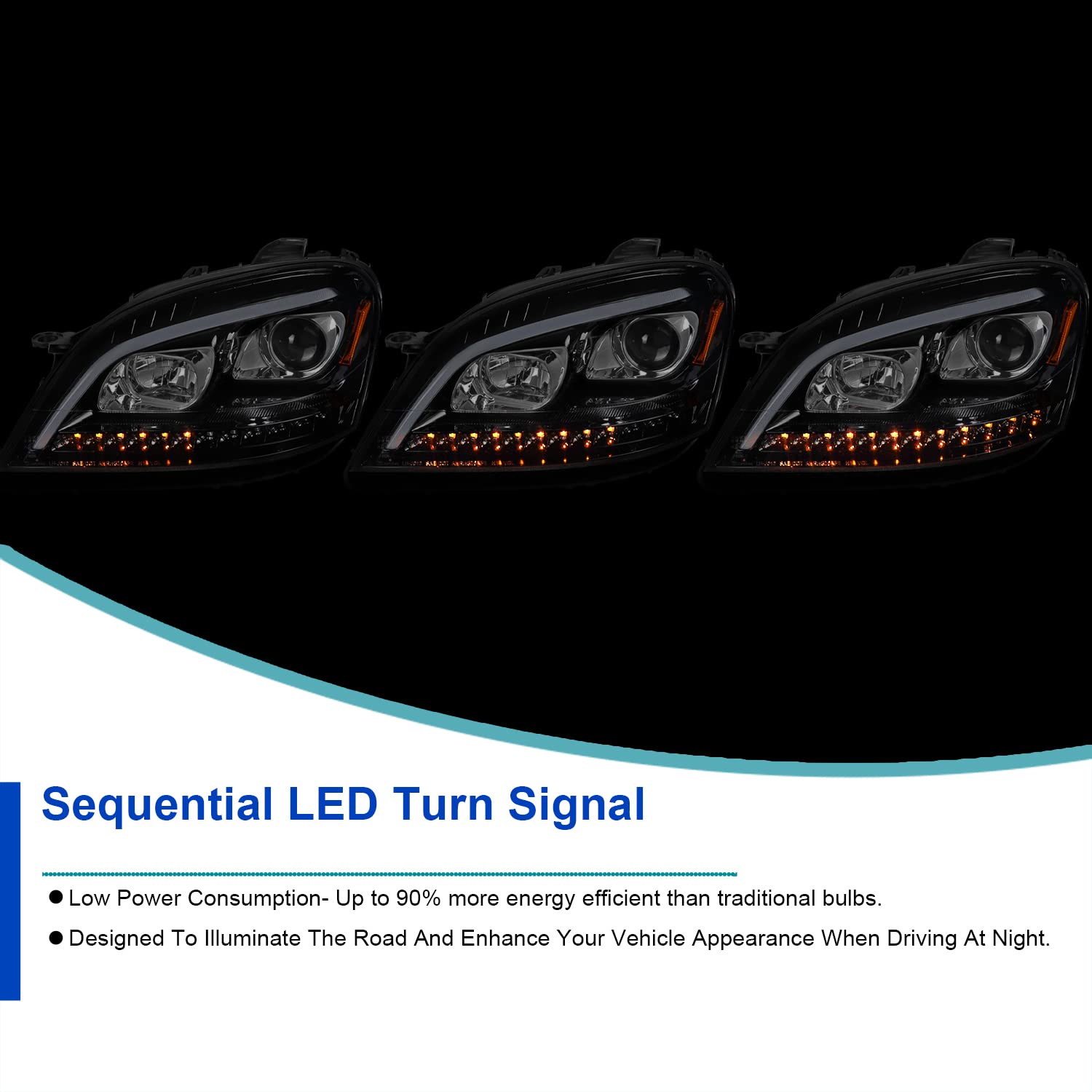 Spec-D Black LED Projector Headlights for 2006-2008 Mercedes ML-Class - Upgrade Your Ride