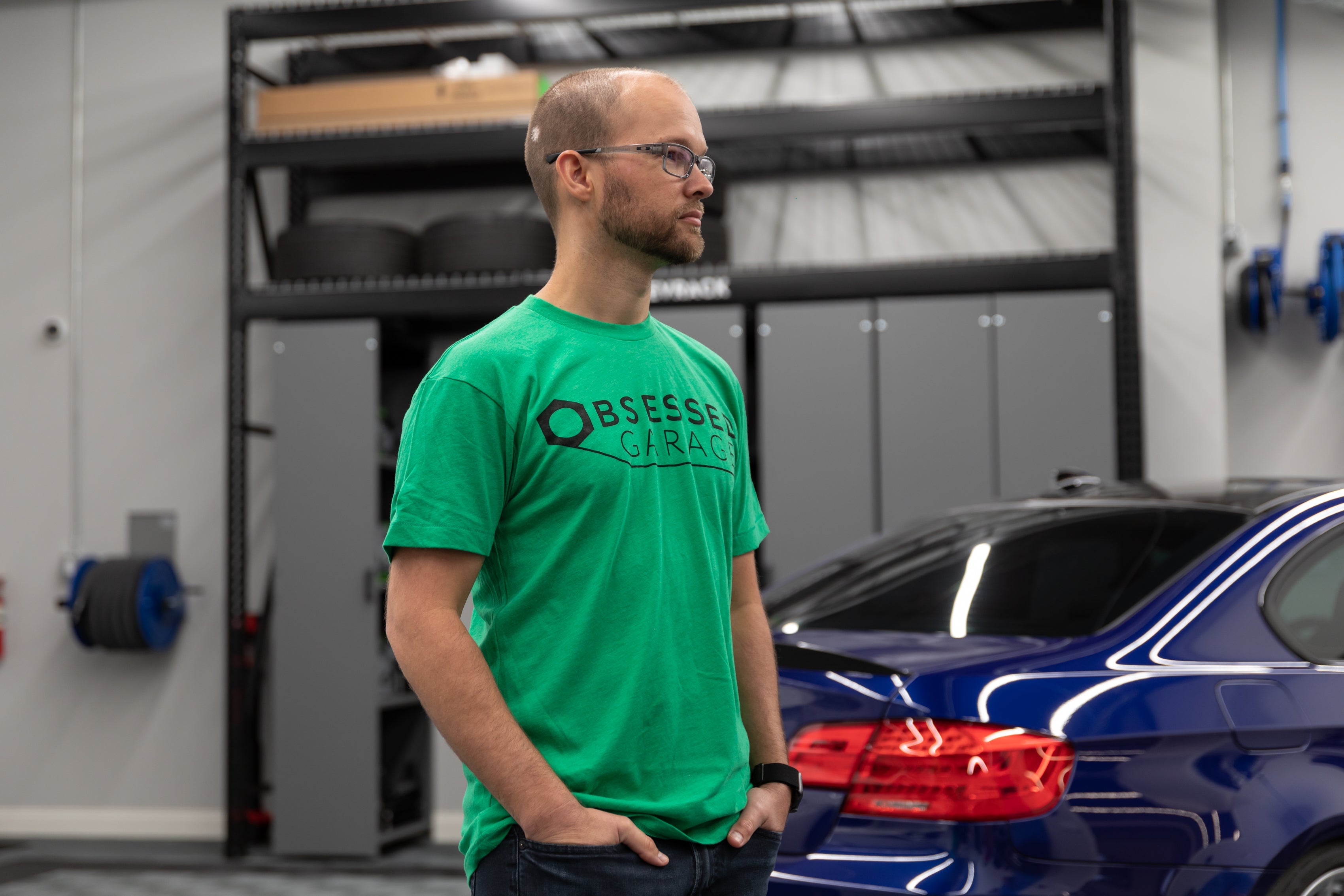 Obsessed Garage Logo T-Shirt - Premium Cotton Tee for Car Enthusiasts - Perfect for Car Shows, Meetups & Casual Wear