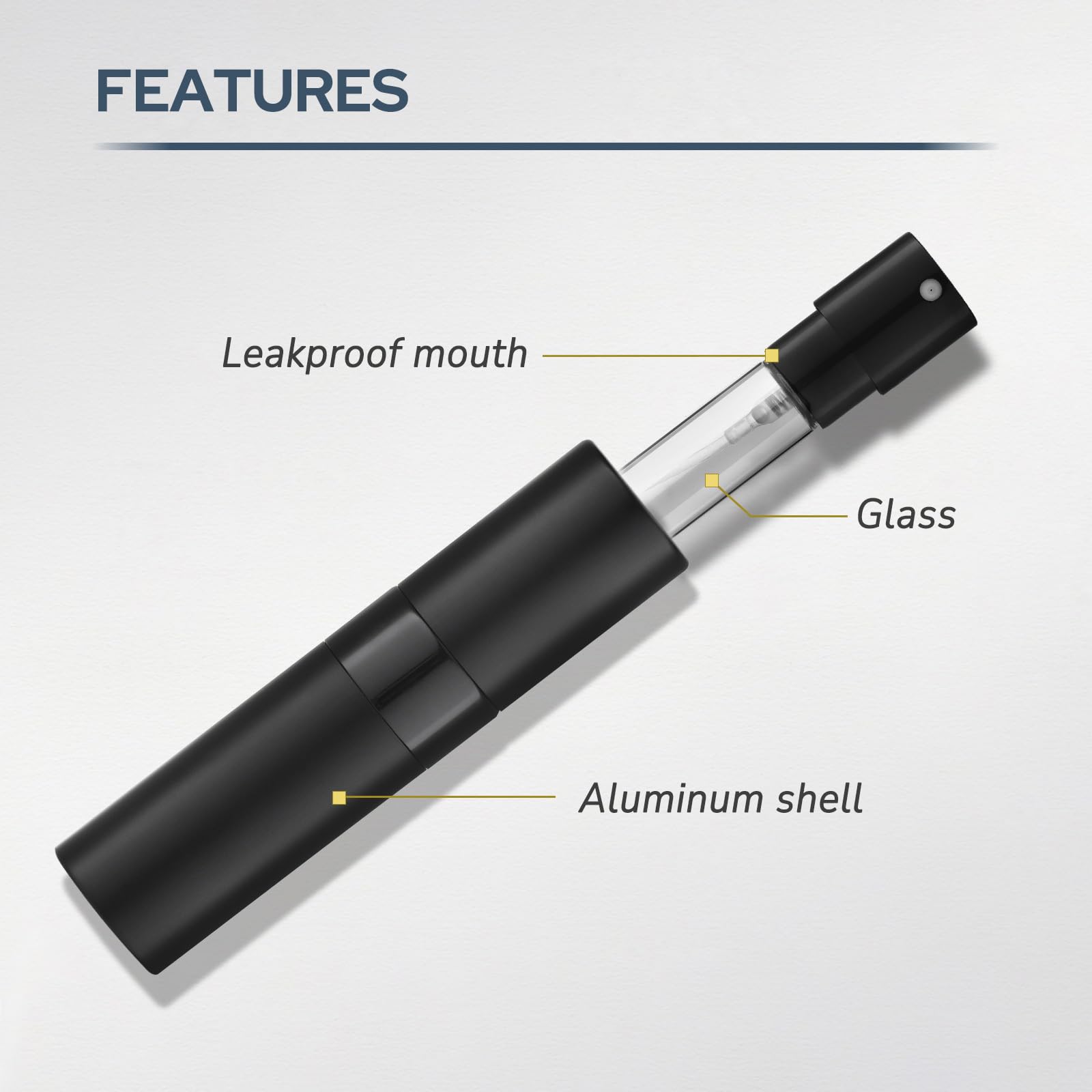 Refillable Perfume Atomizer Travel Bottle - Portable Cologne Sprayer for Men & Women - 8ml Mini Empty Spray Bottle (Black) - Perfect for Gym, Travel & On-the-Go Fragrance Touch Ups
