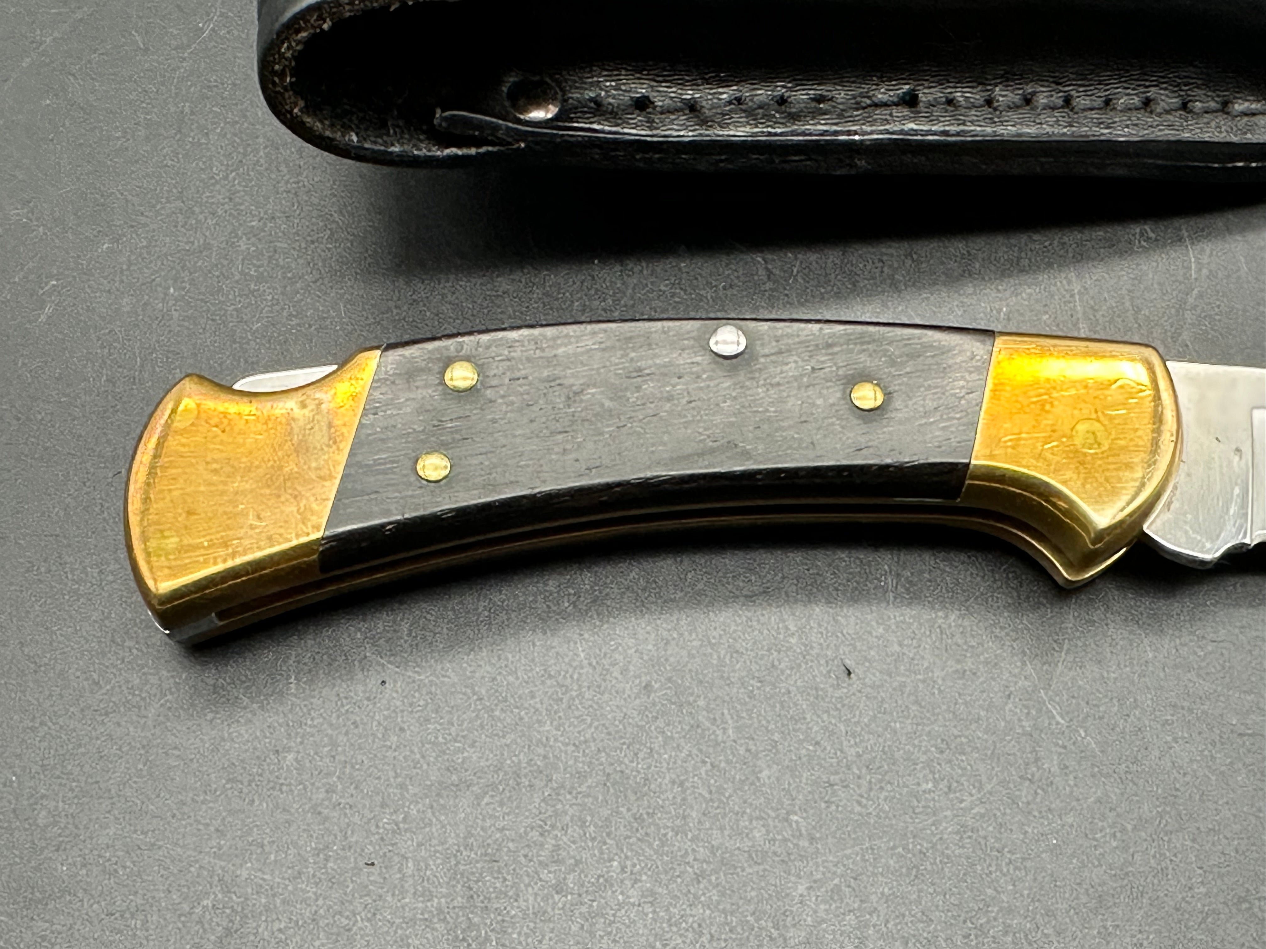 Buck 110 Automatic Knife with Genuine Leather Sheath - EDC Folding Pocket Knife for Hunting, Camping & Outdoor Adventures