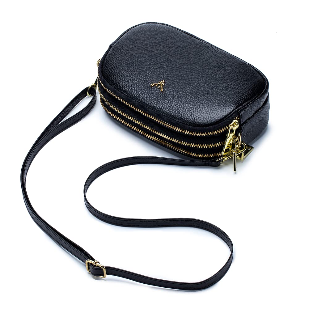 Genuine Leather Small Crossbody Bags for Women - Trendy Shoulder Handbag with Phone Pocket - Perfect for Everyday Use, Travel & Shopping