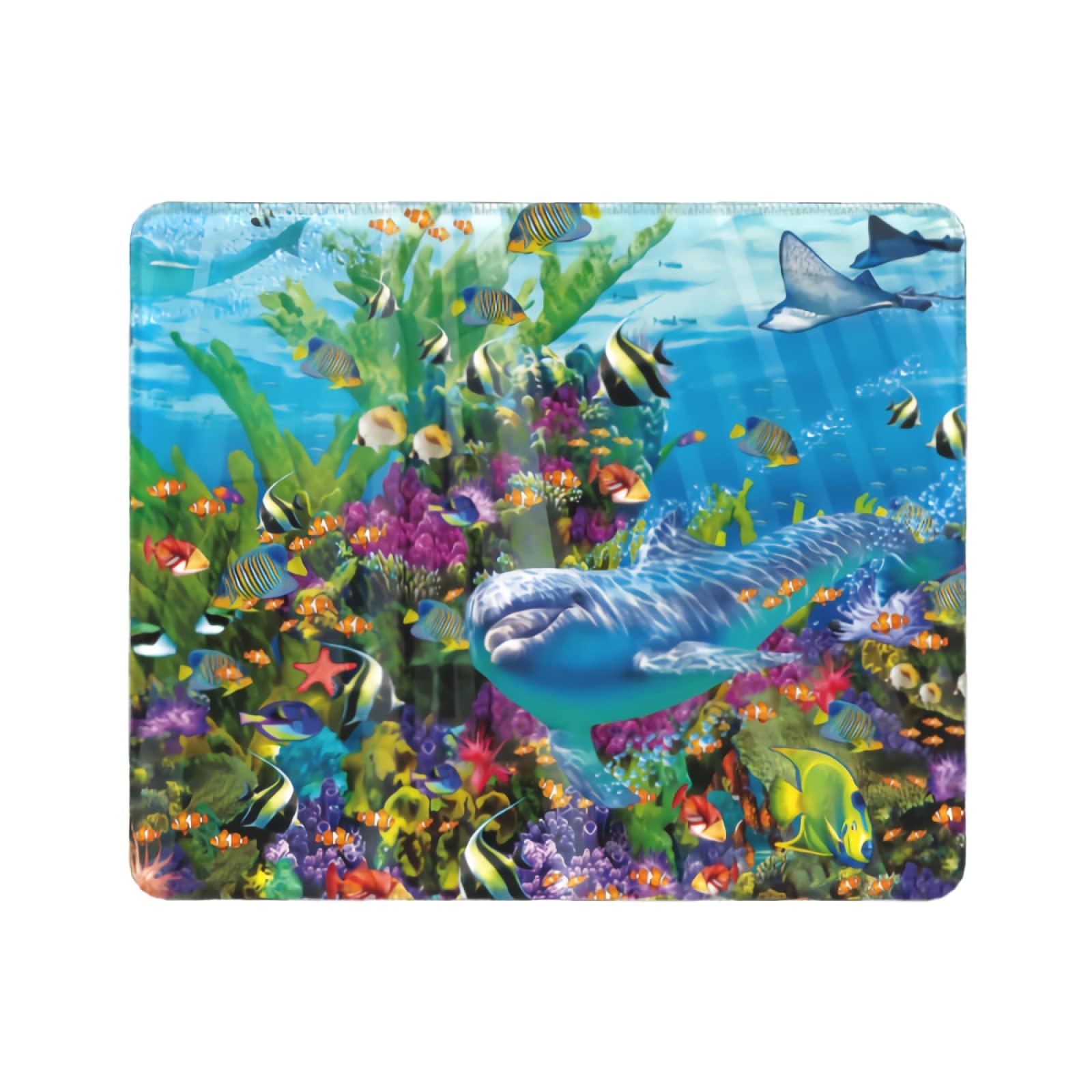 Kelysun 9.8x7.9 Inch Ocean Themed Gaming Mouse Pad with Non-Slip Rubber Base & Stitched Edge - Waterproof Computer Mousepad for Office, Home, Gaming PC & Laptop Use