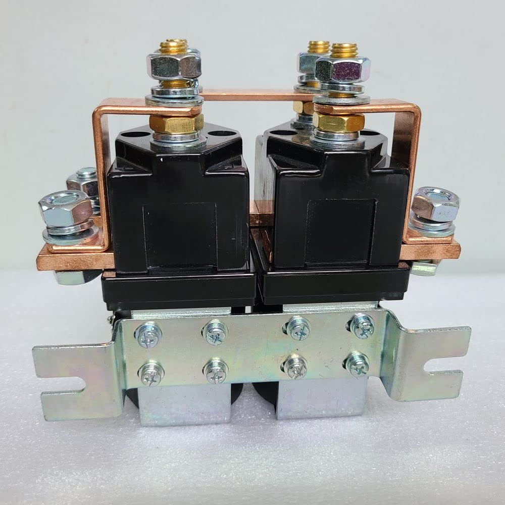 48V DC SPDT Motor Changeover Solenoid Relay Reverse Polarity Switch 400A Reversing Contactor - Replacement for Albright SW202 - Golf Cart, Electric Vehicle, Forklift & Material Handling Truck Accessories - Perfect for Motor Control, Battery Reversal & Heavy-Duty Applications