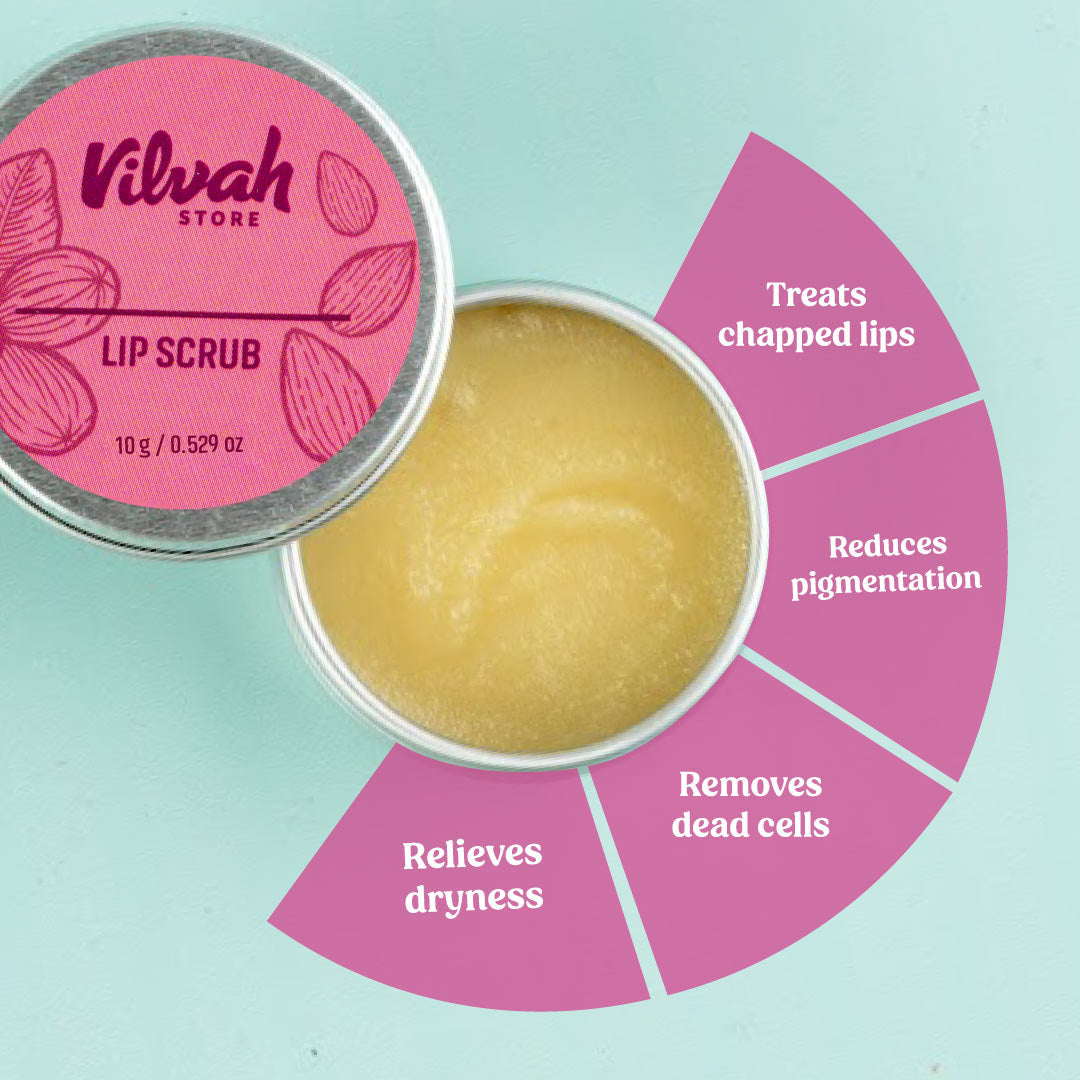 Exfoliating Lip Scrub for Soft Smooth Lips - Natural Moisturizing Lip Care - Perfect for Dry Chapped Lips Treatment & Pre-Lipstick Prep