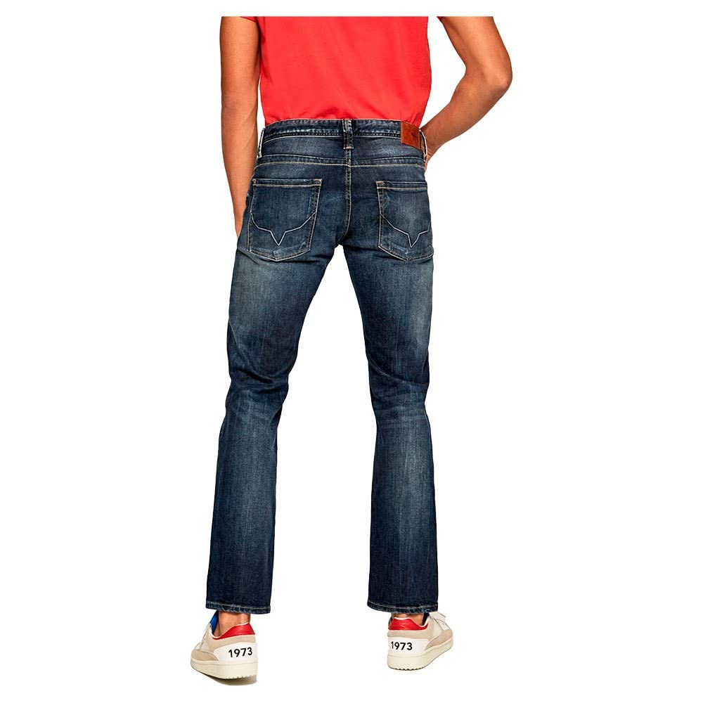Pepe Jeans Kingston Zip Jeans - Classic 28 Denim Pants for Men | Comfortable Slim Fit Stretch Jeans for Casual Wear & Everyday Outfits