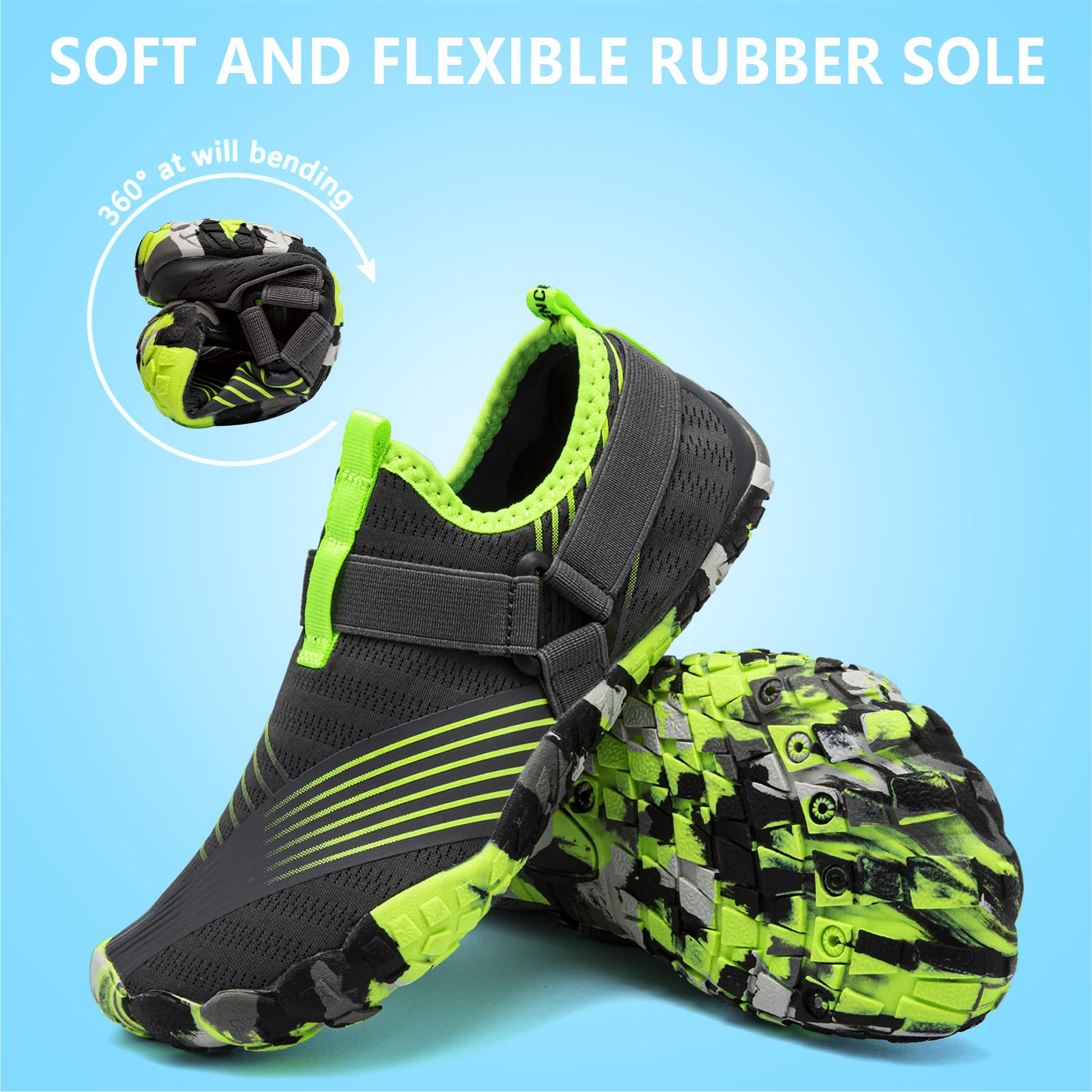CIOR Boys & Girls Water Shoes - Quick-Dry Aqua Socks for Swimming, Beach & Water Sports - Lightweight Athletic Sneakers for Toddler/Little Kid/Big Kid - Perfect for Pool, Surfing & Outdoor Activities