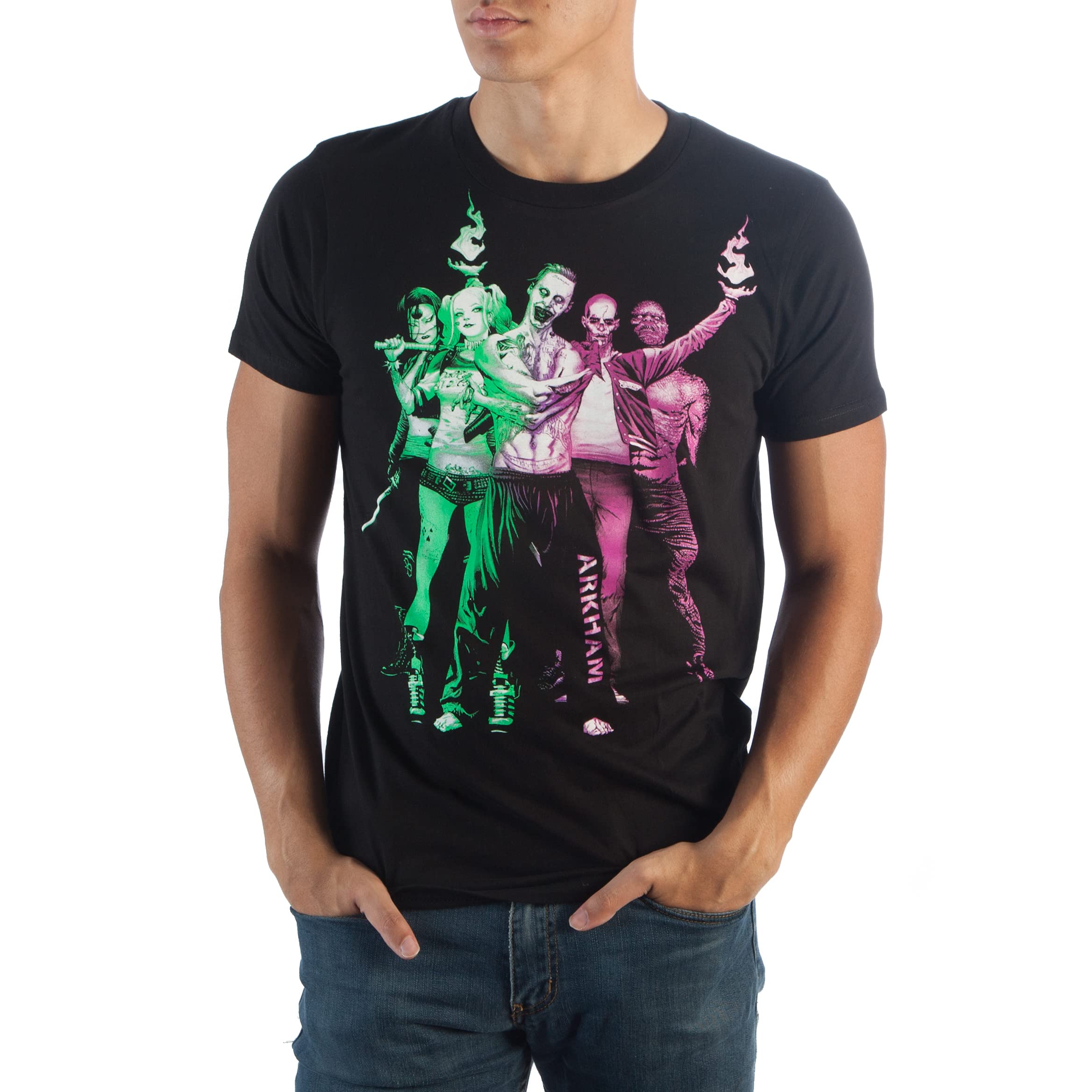 Suicide Squad Group Shot Navy T-Shirt - Official DC Comics Graphic Tee for Men & Women - Perfect for Cosplay, Comic Con & Superhero Fans