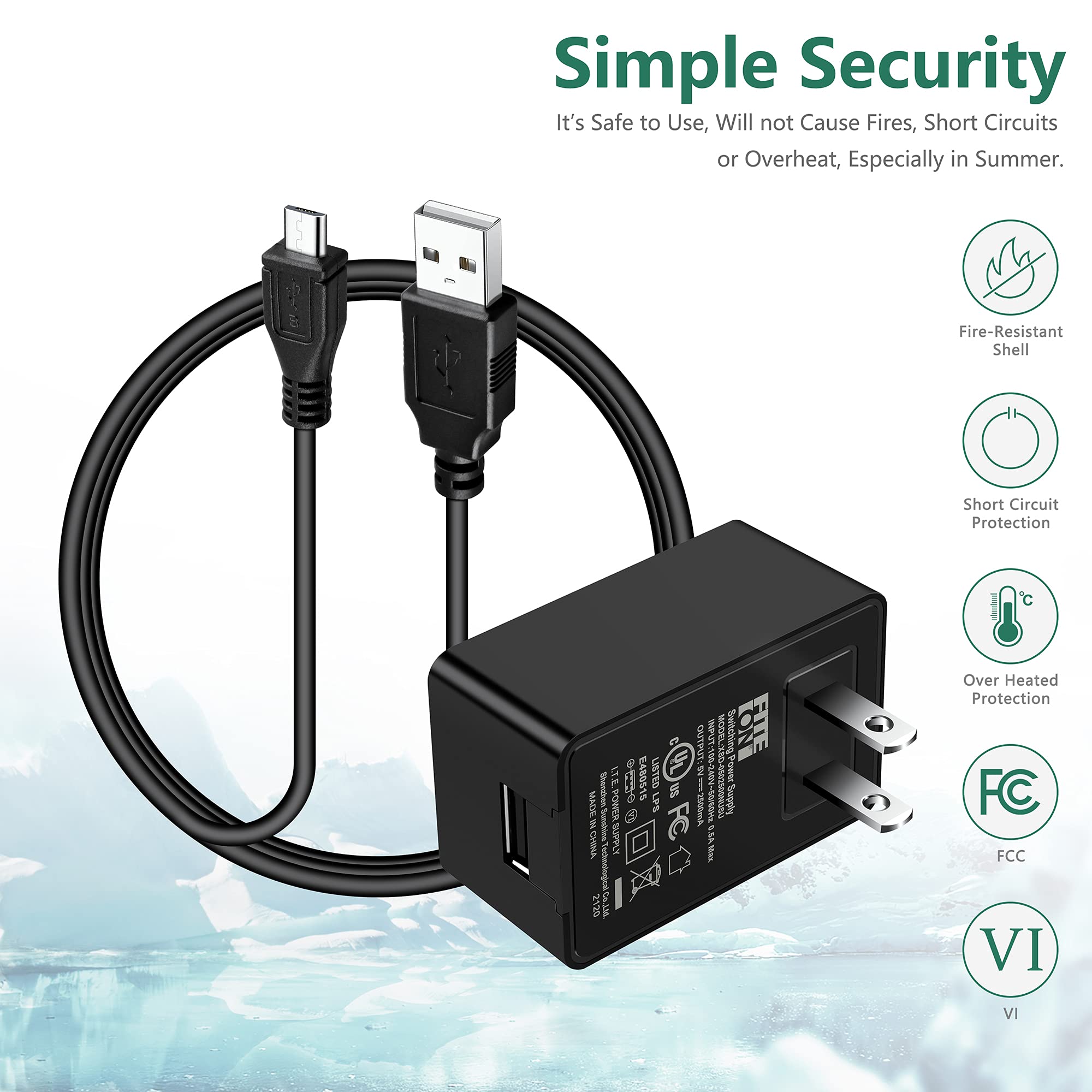 FITE ON Micro USB Cable & Wall Charger Replacement for Dremel Lite 7760 N/10 4V Li-Ion Cordless Rotary Tool - Fast Charging Power Supply Kit for DIY Projects, Crafting & Home Repairs