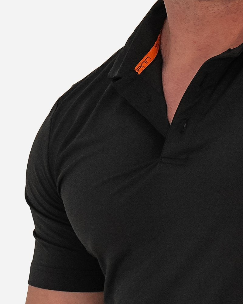 Premium Solid Black Polo Shirt for Men - Classic Cotton Comfort Fit Casual & Business Wear - Perfect for Office, Golf, and Everyday Outfits
