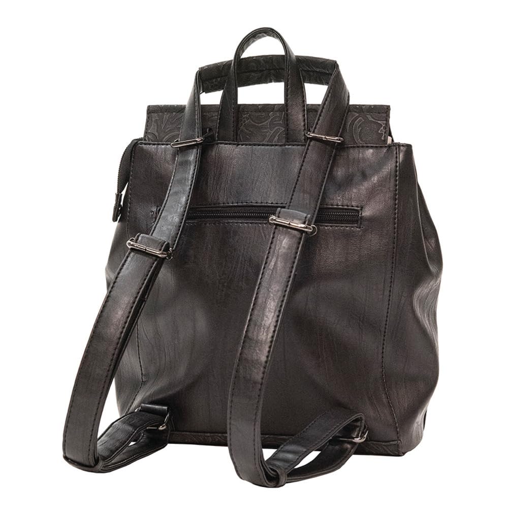 Liz Soto Nicole Black Vegan Leather Backpack Purse for Women - Convertible Crossbody Bag & Backpack - Stylish & Functional for Work, Travel & Everyday Use