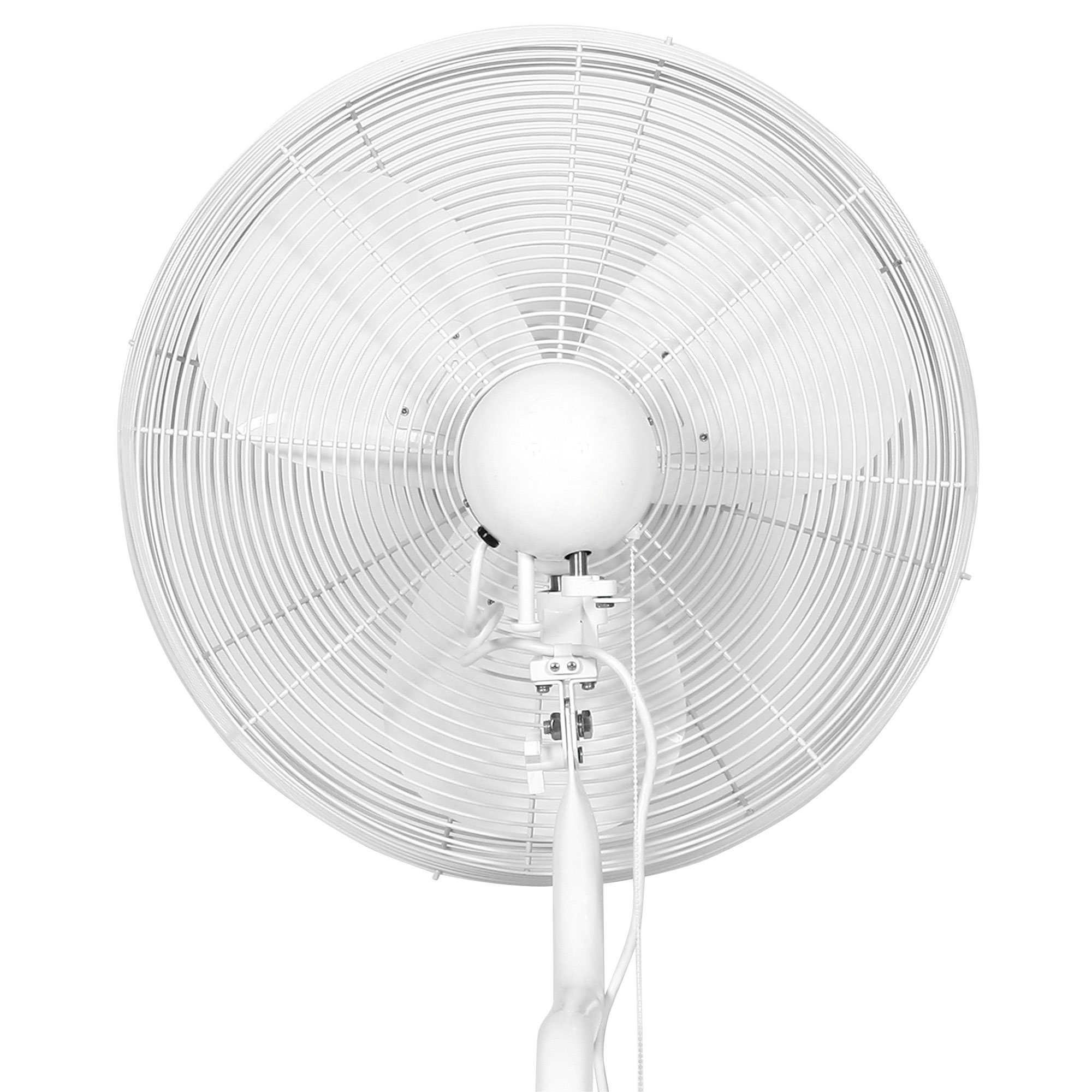 DURAFAN 24 Inch Wall Mount Oscillating Fan - White - Indoor Outdoor Use for Home, Garage, Patio & Workshop Cooling