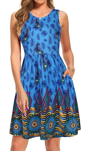 Blue Feather Print