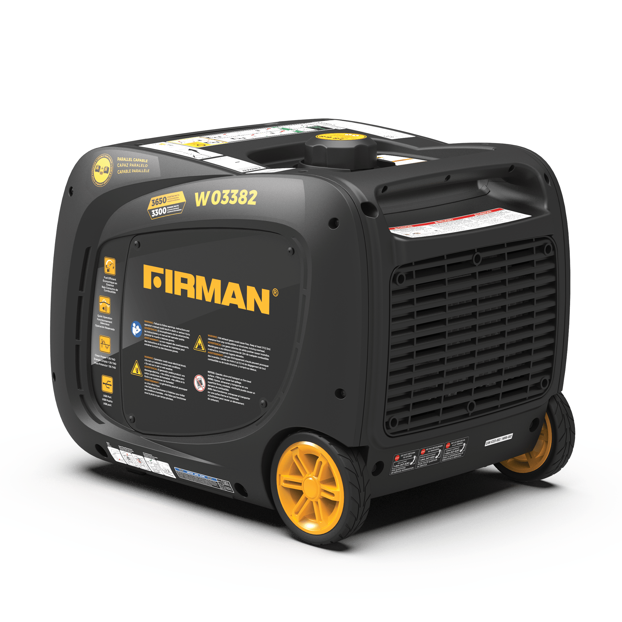 3650W Portable Inverter Generator with Electric Start - Quiet, Reliable Power for Camping, RV Trips & Home Backup