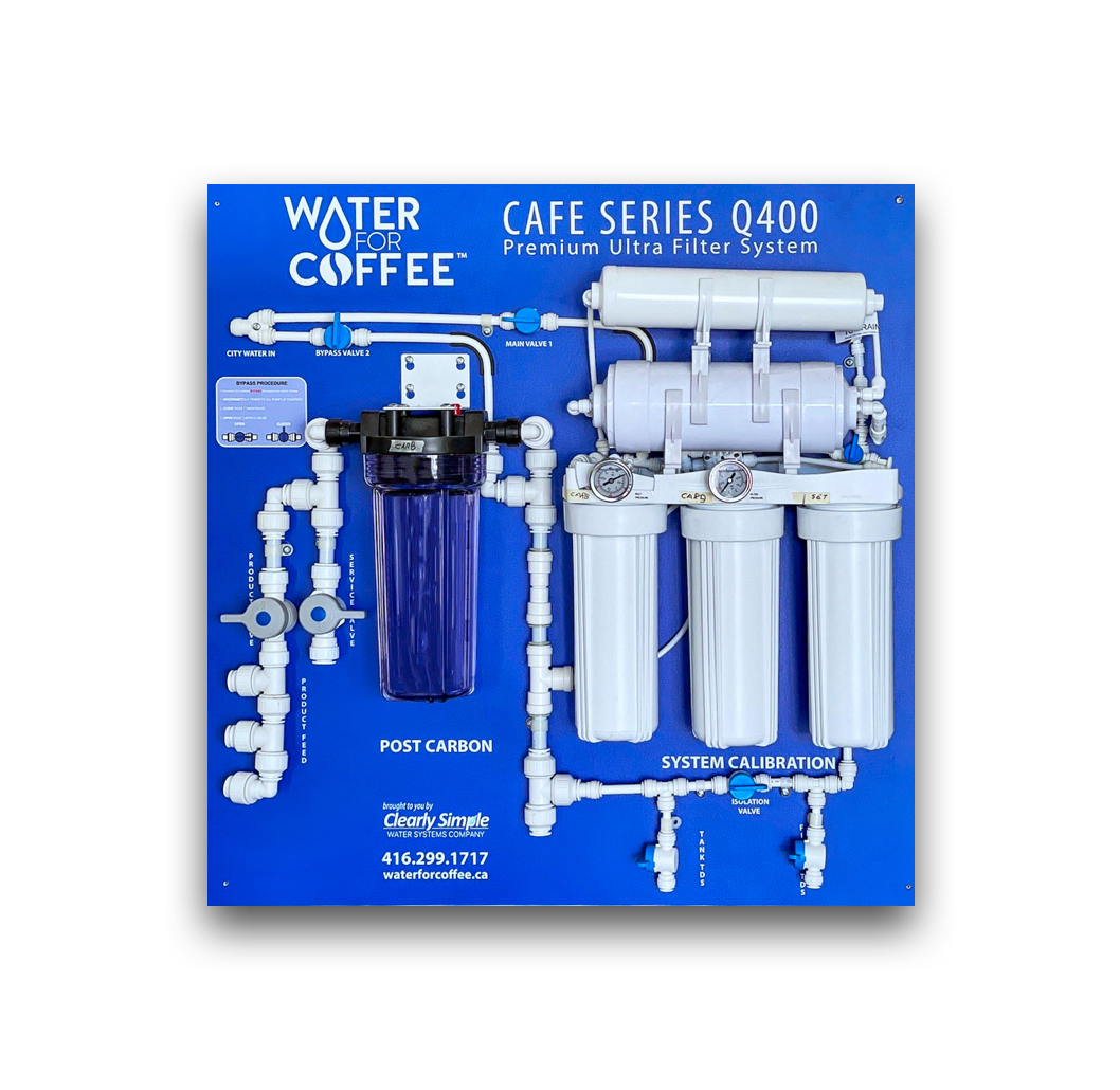 Clearly Simple Q400 Water Filtration System for Coffee Shops - Premium Filtered Water for Espresso, Brewing & Specialty Coffee Machines