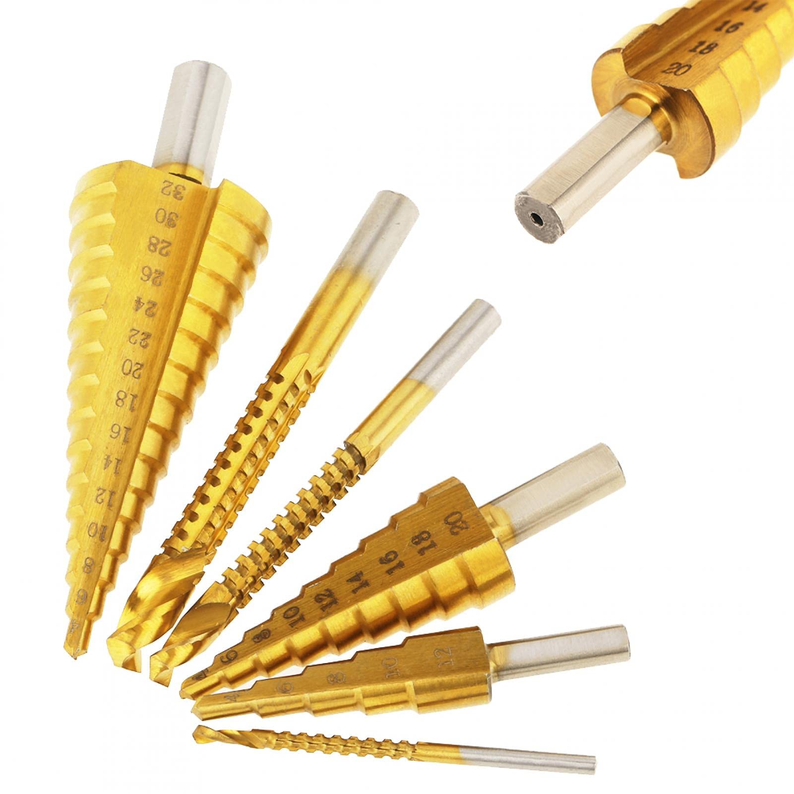 High-Speed Steel (HSS) Woodworking Drill Bit Set - 6pc Premium Hardened Drill Bits for Thin Steel, Aluminum, Copper & PVC Plates - Perfect for Wood Pull Grooving & Precision DIY Projects