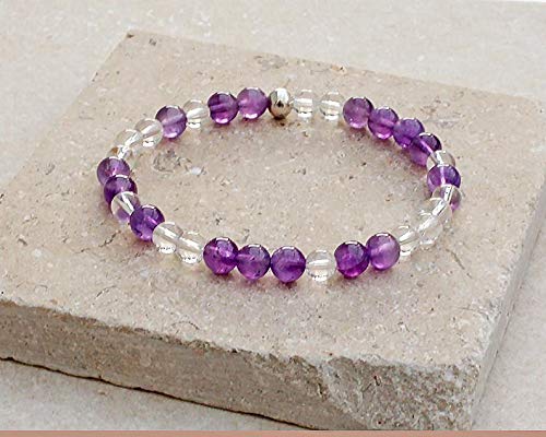 Precious-GEMS Genuine Amethyst Crystal Quartz Bracelet for Women - Elegant Healing Jewelry for Meditation, Yoga & Spiritual Gifts