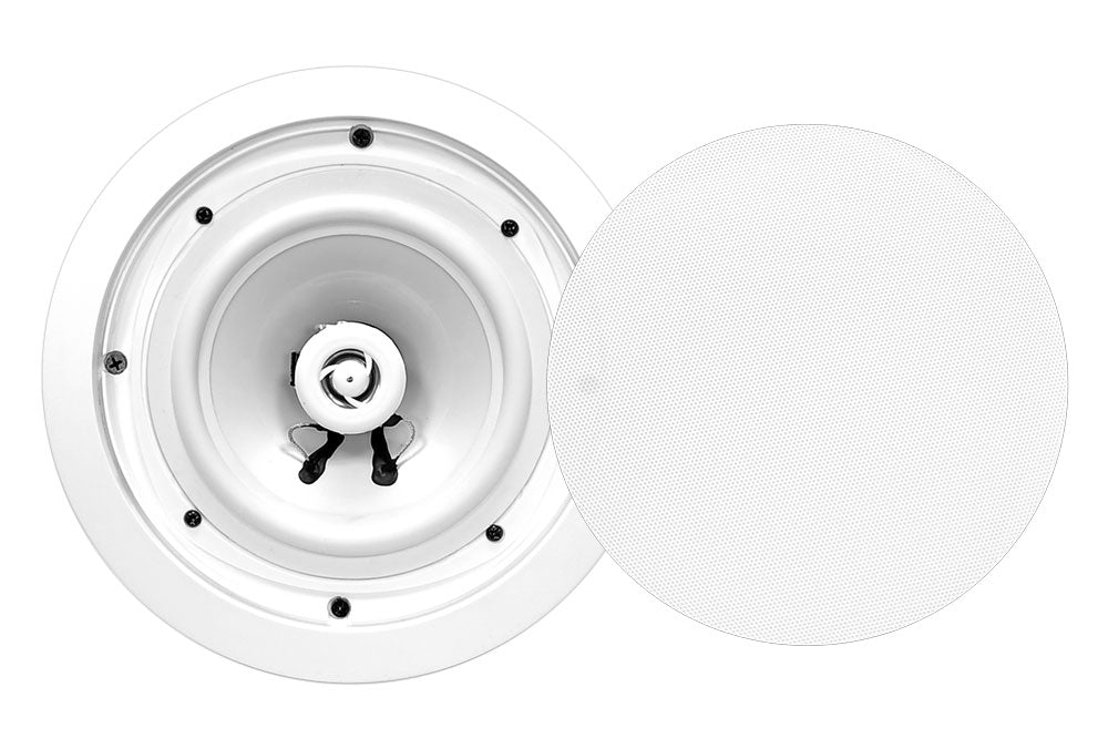 8.0'' Waterproof Ceiling Speakers for Home - Indoor/Outdoor Use, Perfect for Bathroom, Kitchen, Patio & Pool Area