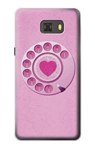 R2847 Pink Retro Rotary Phone Case for Samsung Galaxy C9 Pro - Vintage Style Protection for Everyday Use & Travel