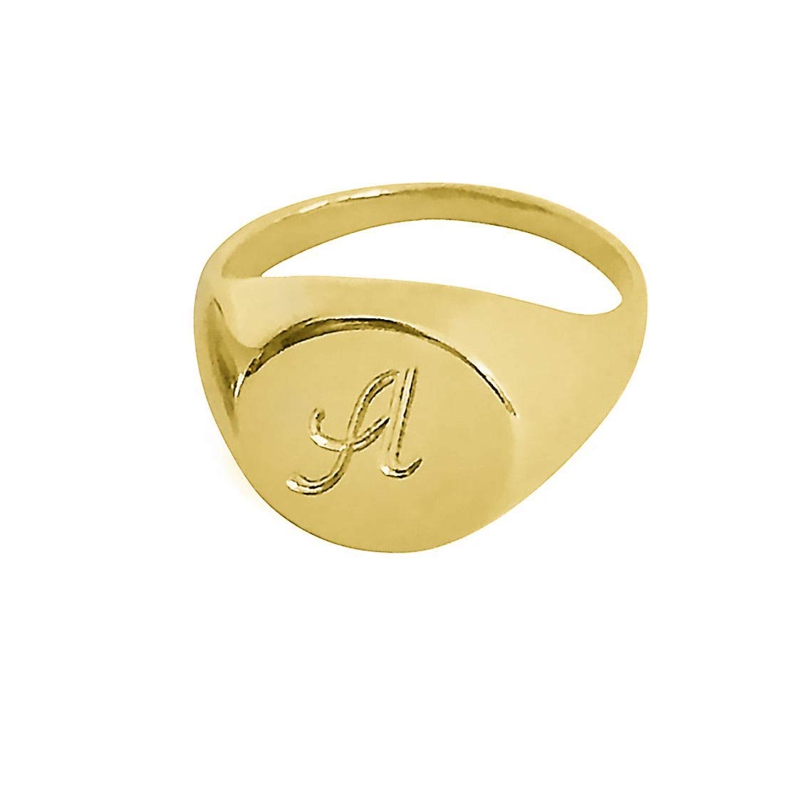 Personalized Signet Ring - Custom Monogram Letter Ring for Men & Women - Engraved Initial Jewelry Gift for Birthday, Anniversary & Special Occasions