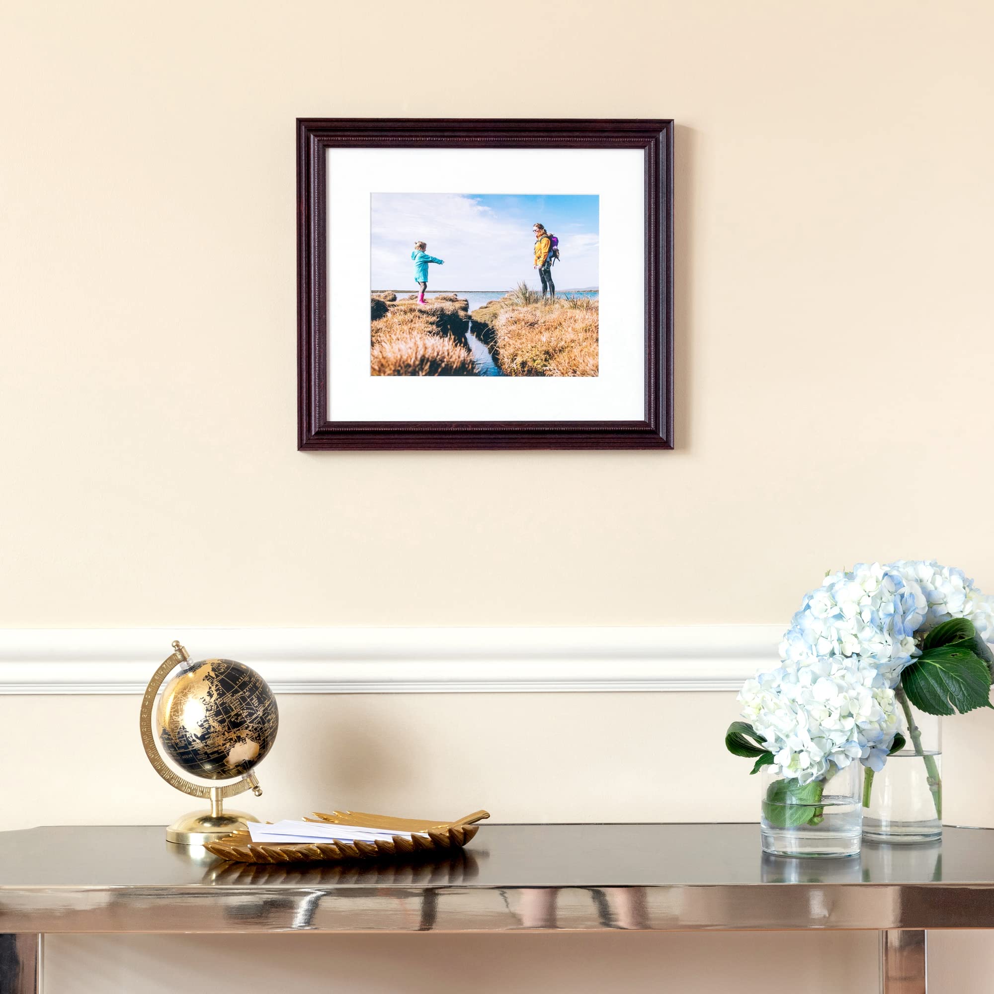 ArtToFrames 25x28 Inch Red Wood Picture Frame - 1.25 Inch Cherry Finish Custom Poster Frame for Artwork & Photos - Includes Economy Acrylic - Perfect for Home Decor, Office Display & Gift Giving
