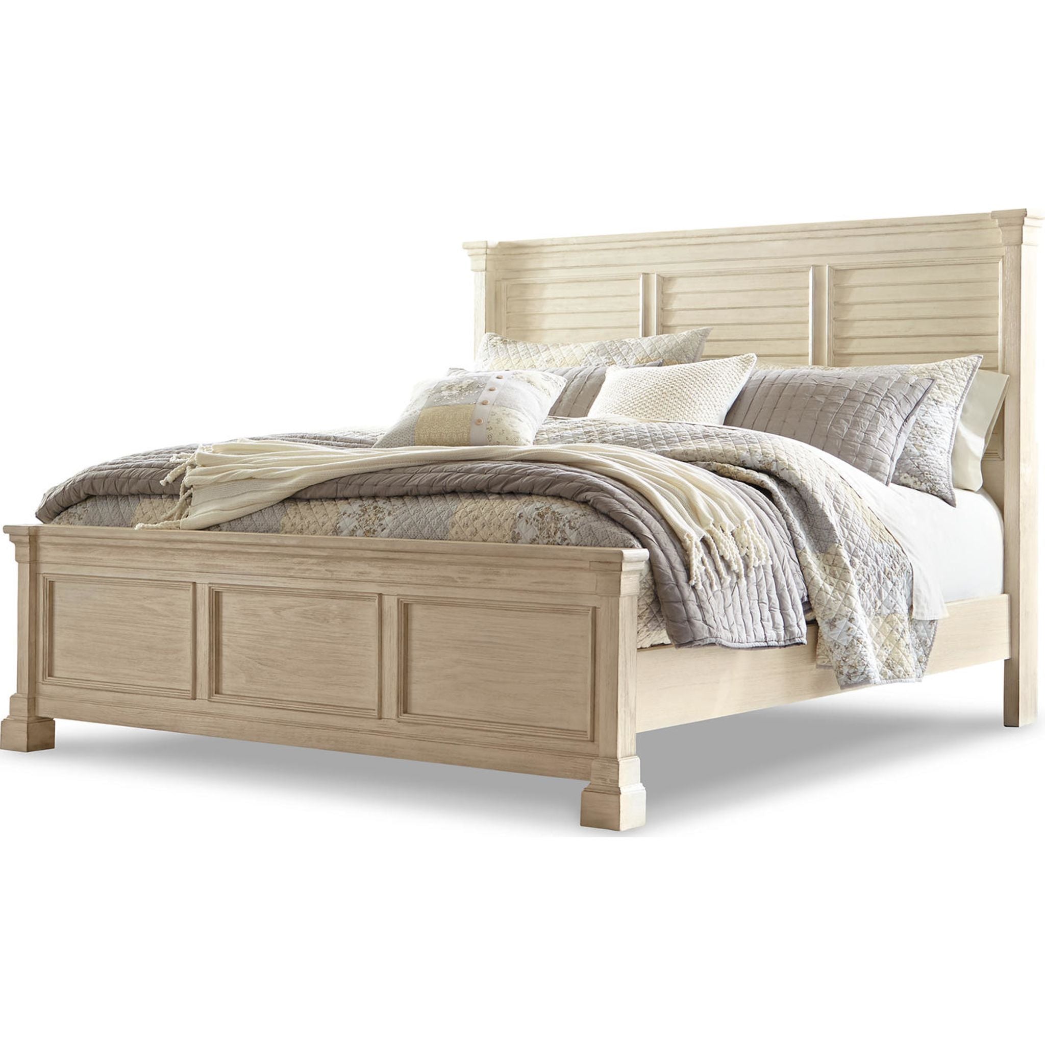 Bolanburg 5-Piece King Size Bedroom Set in Antique White - Complete Bed Frame, Nightstands & Dresser for Luxurious Master Bedroom Decor