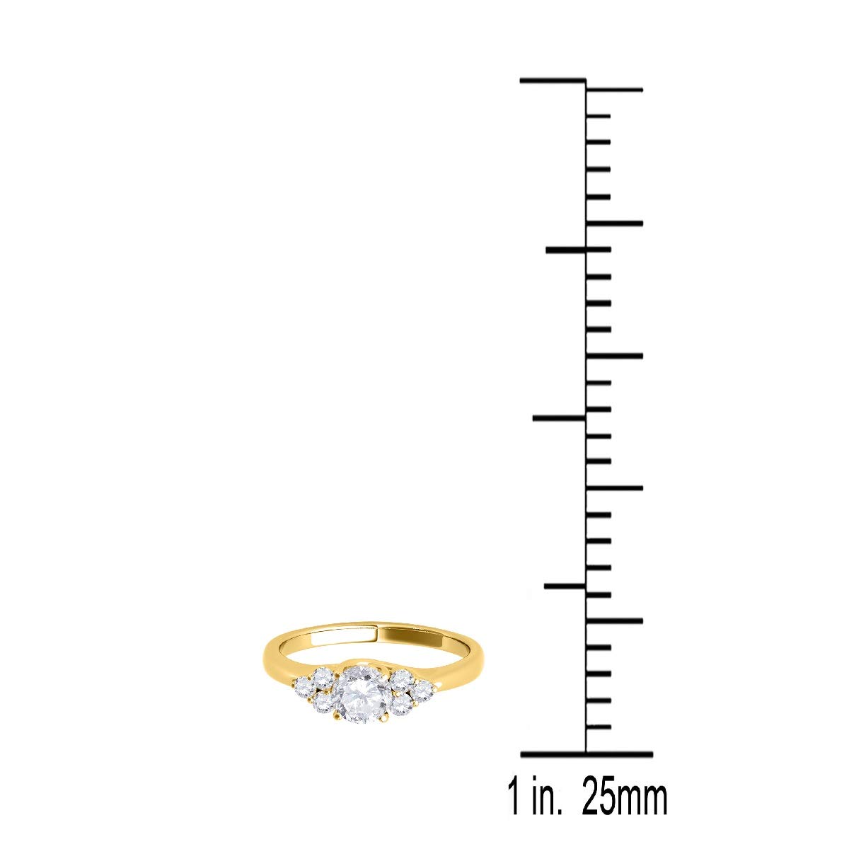1/2 Carat Diamond Seven Stone Engagement Wedding Ring in 10K Yellow Gold - Best Valentine's Day Gift for Her, Perfect for Proposals, Anniversaries & Bridal Jewelry