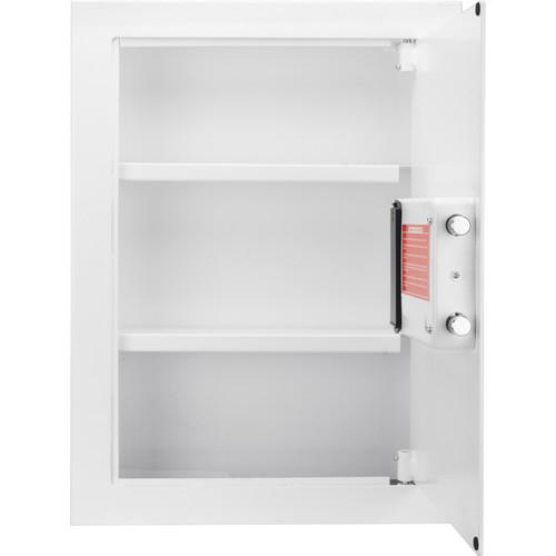 Barska AX13030 White Biometric Wall Safe - Fingerprint Security Safe for Home, Office & Jewelry Storage - Compact Wall-Mounted Safe Box with Digital Keypad & Emergency Override Key