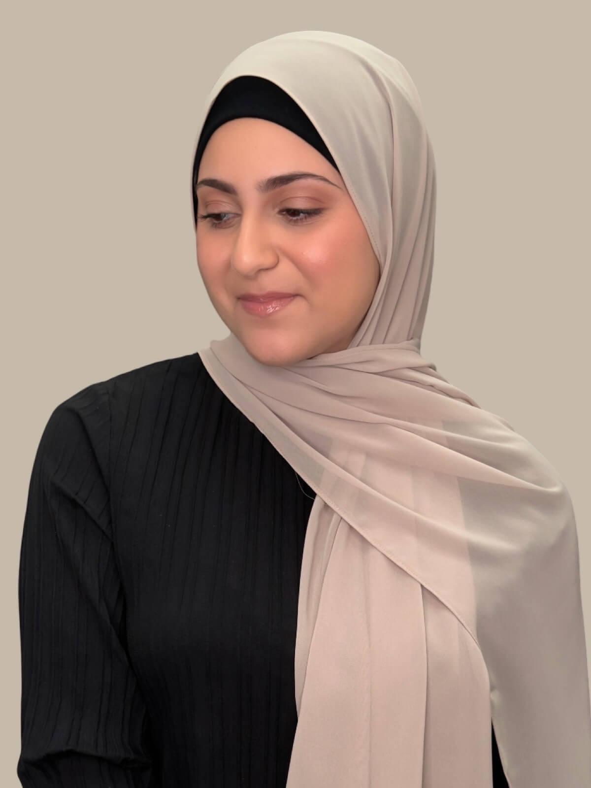 Modish Girl Luxury Chiffon Hijab Oat - Elegant Muslim Headscarf for Women - Perfect for Daily Wear, Prayer & Special Occasions